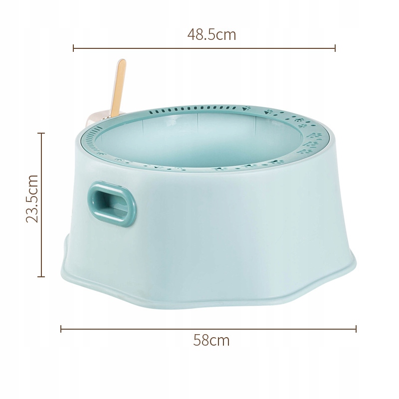 Levně Toaleta Pro Kočky Kulatá velká 58 cm AiDog s protirozsypovou lopatkou Modrá