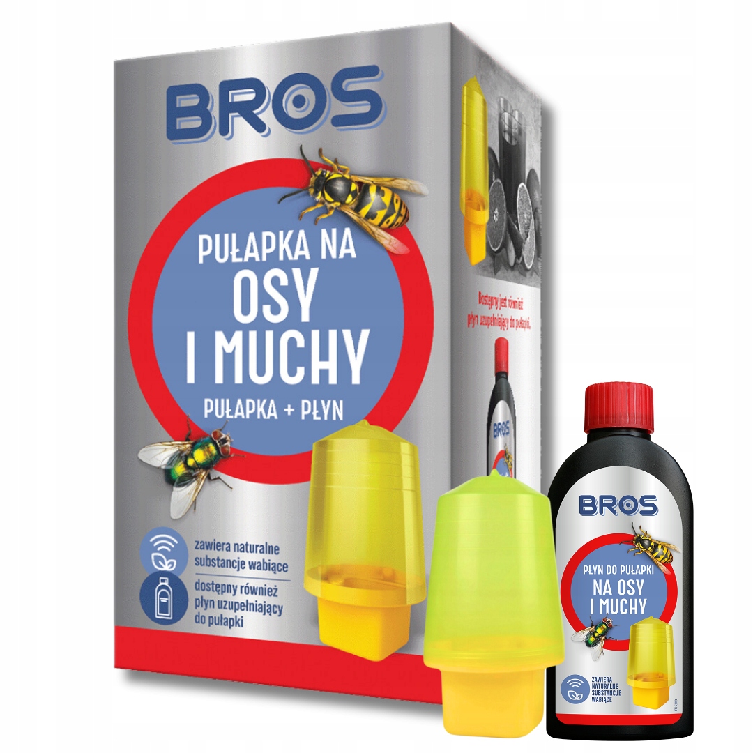 Pułapka Na Muchy i Osy + Płyn BROS Substancje Wabiące + 200ml ZAPAS Płynu EAN (GTIN) 5904517001589