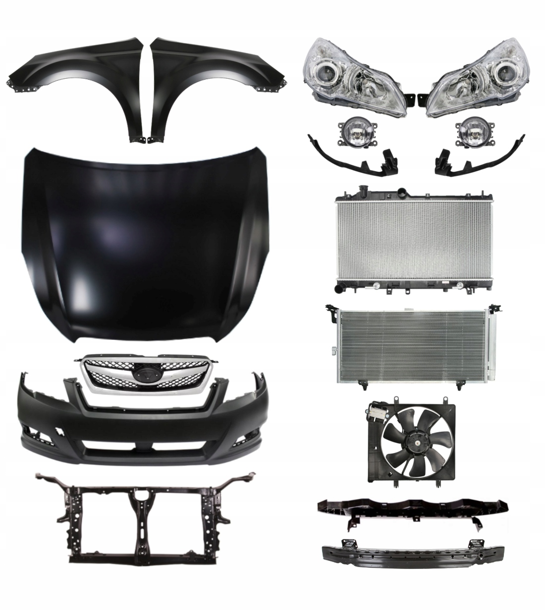 Subaru Legacy 09-12 Maska Zderzak Błotnik Pas ZESTAW CZĘŚCI