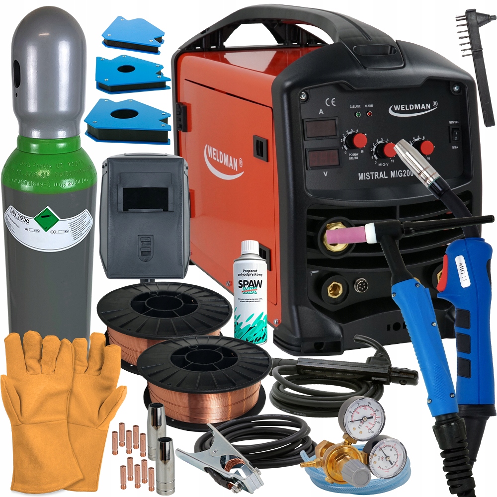 MIGOMAT сварочный аппарат MIG 200 IGBT TIG MMA 200A комплект