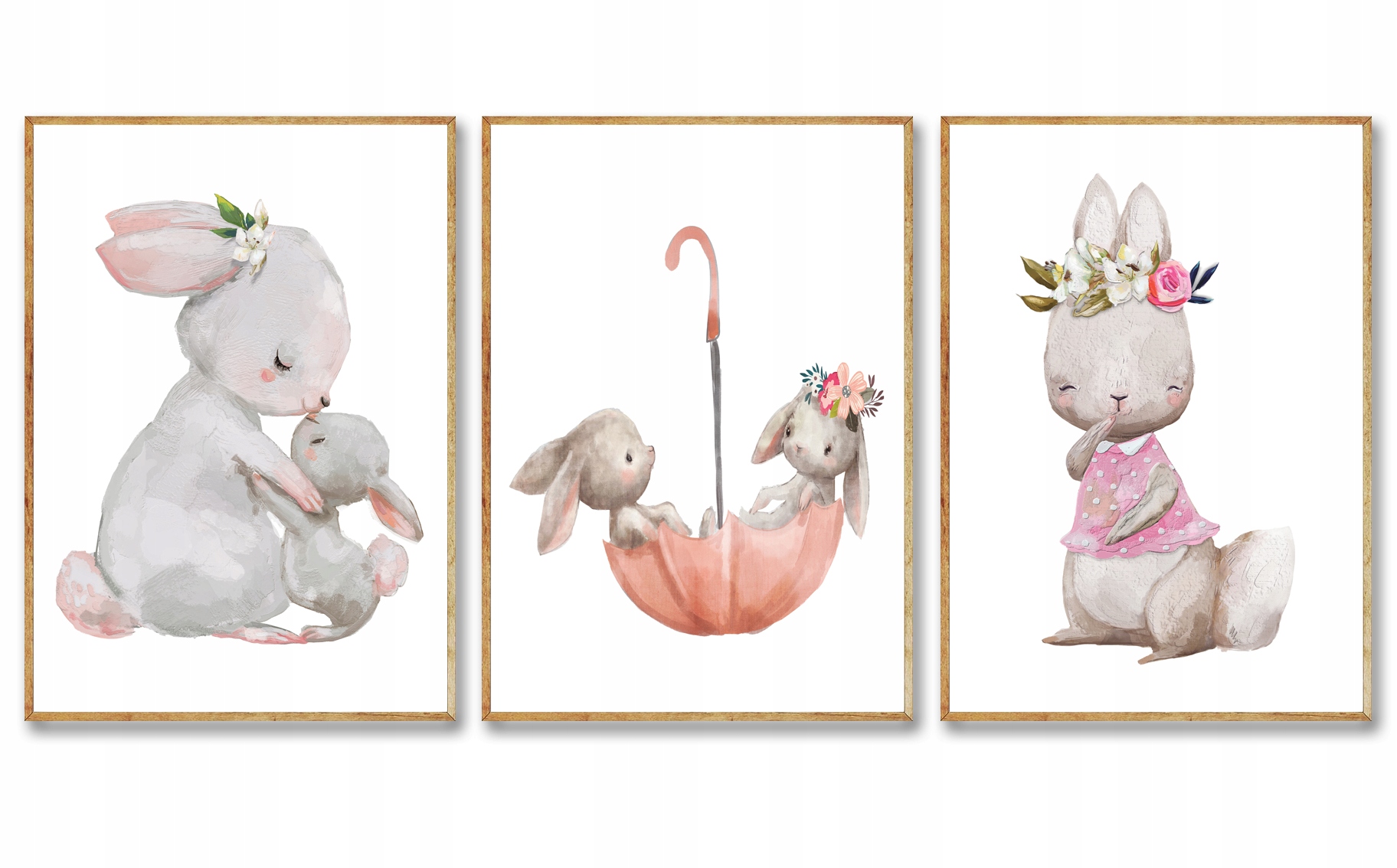 

Zestaw 3 Obrazki Plakaty A4 Królik Króliczek Paras