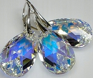 Krystaly Komplet+Řetízek Akce Stříbro Arande