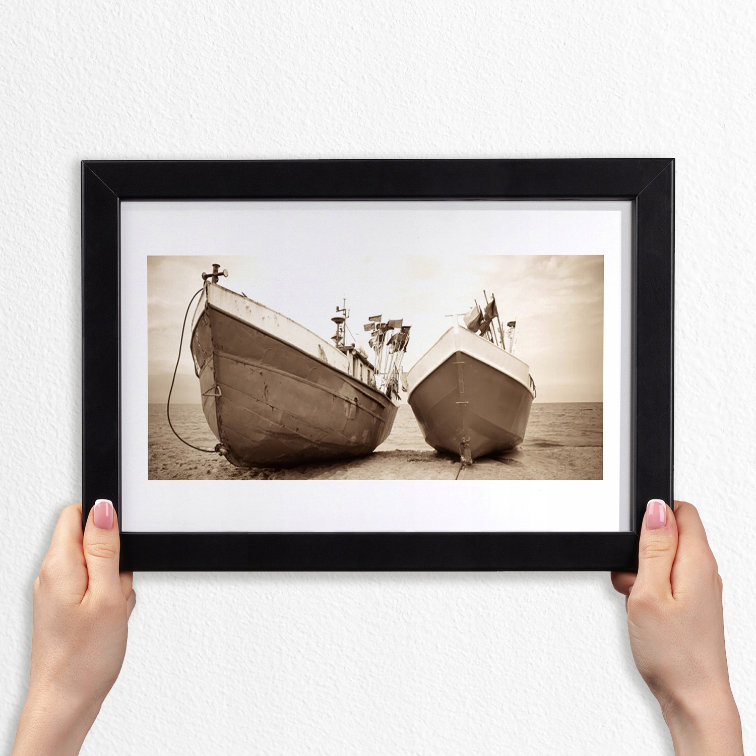 Fotoobraz s rámečkem na zeď Lodě voda 30x20 cm