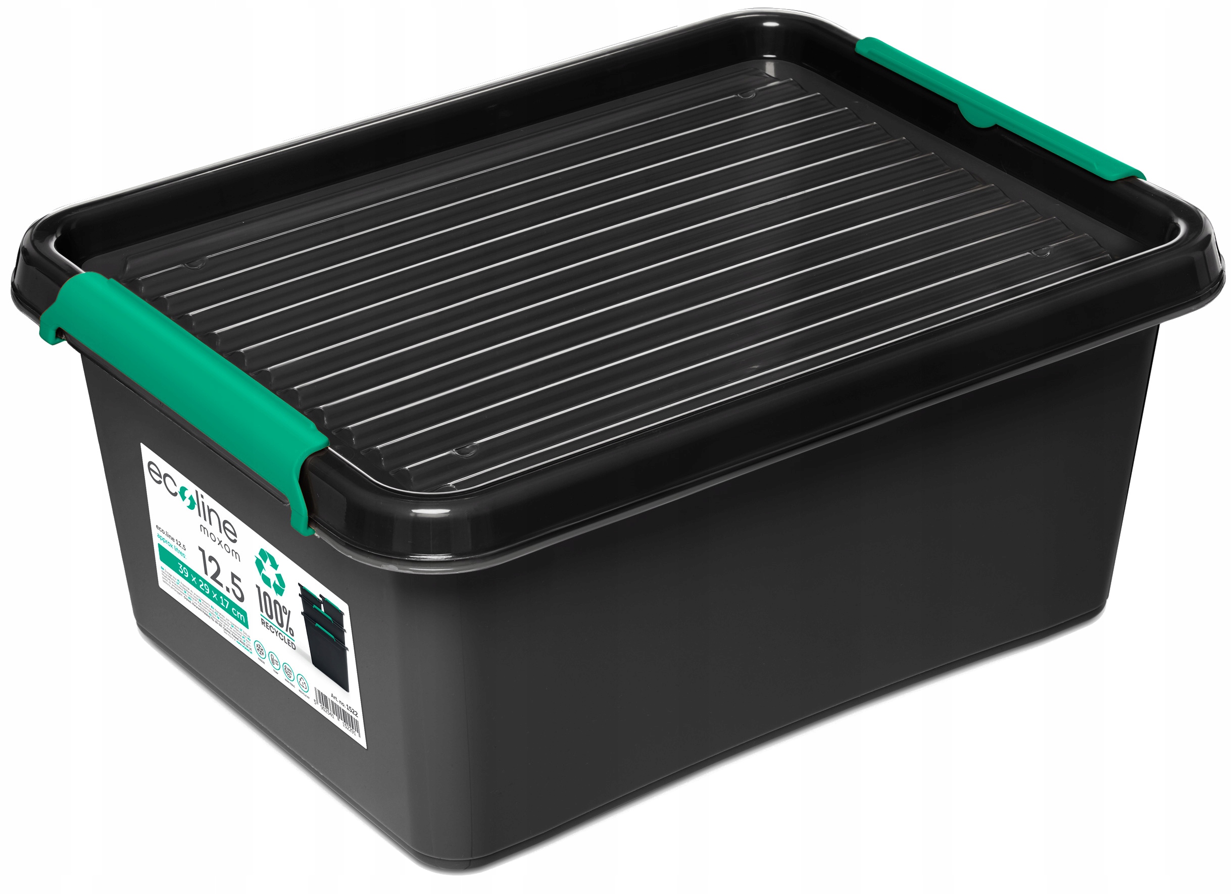 POJEMNIK PUDEŁKO Z POKRYWĄ CZARNE 12,5 L eco.line