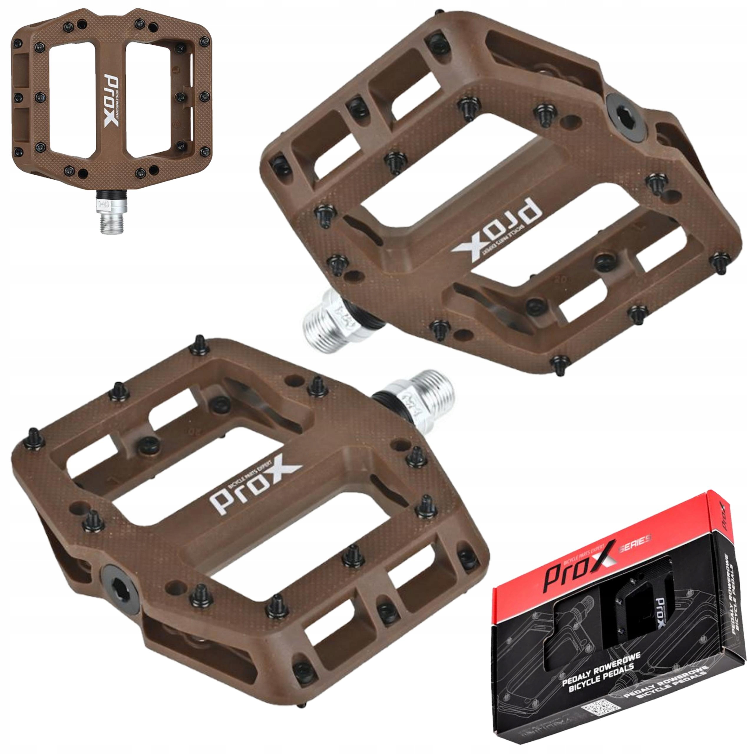 Pedały Rowerowe Platformowe 3 Łożyska Maszynowe Wymienne Piny Prox Base Pro