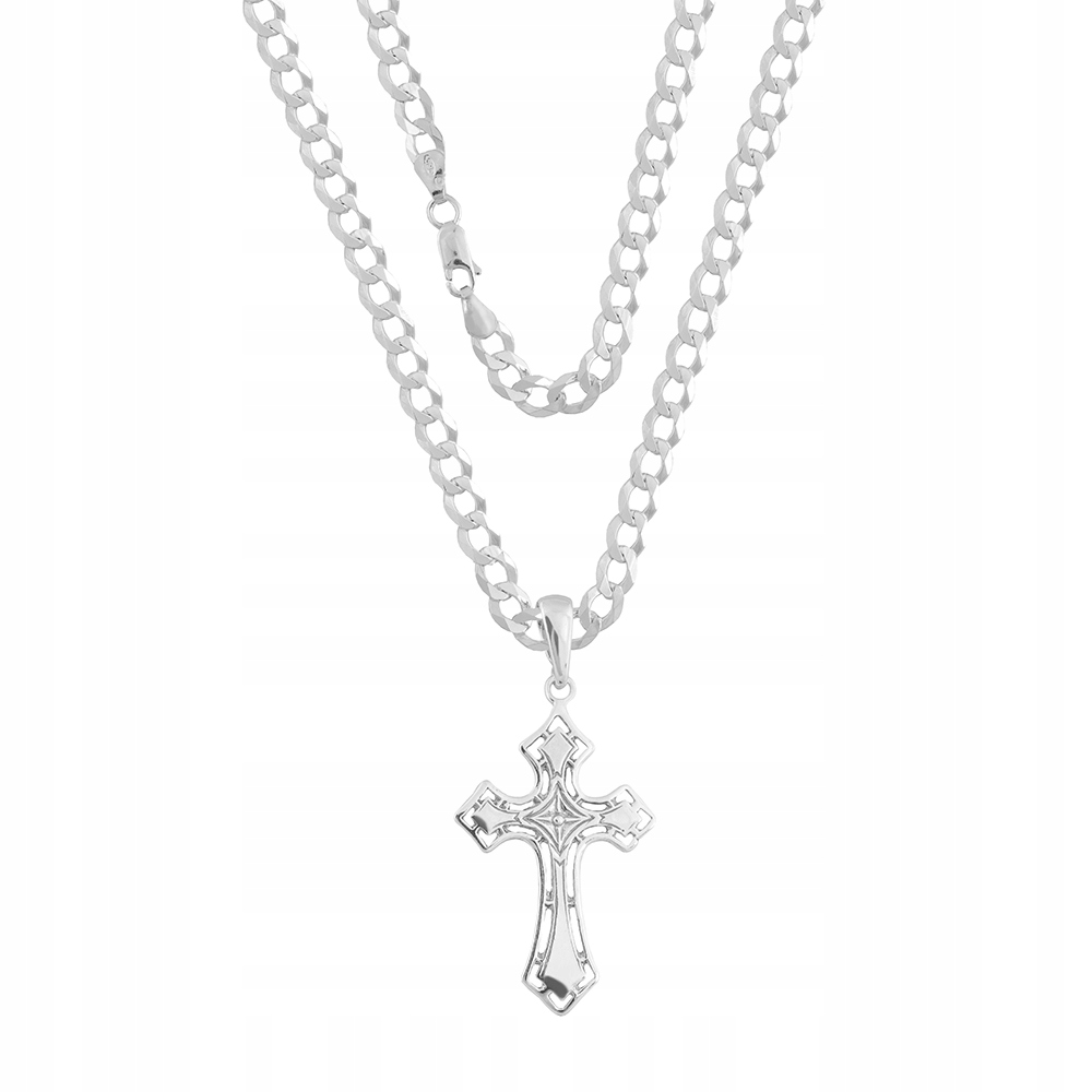 Stříbrný řetízek pancr s křížkem 50 cm