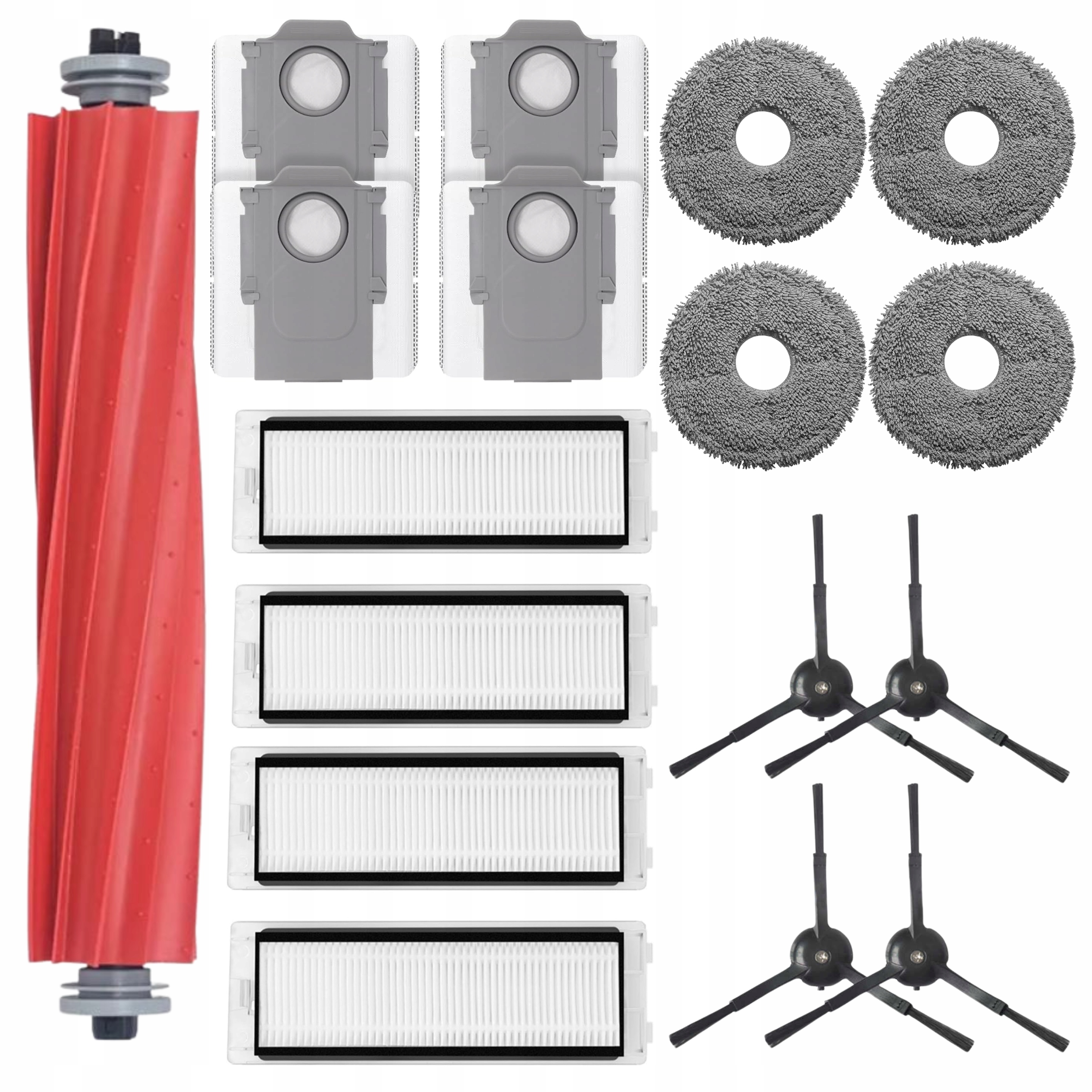 Velká sada kartáčů, filtry, mopy, sáčky na prach pro Roborock Q Revo Černá
