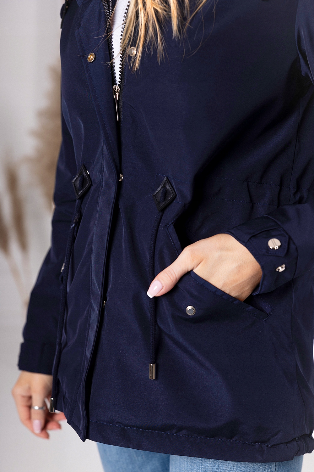 TALIOWANA WIOSENNA Kurtka PARKA z Kapturem 3 KOLORY Przejściowa 3XL Wzór dominujący bez wzoru