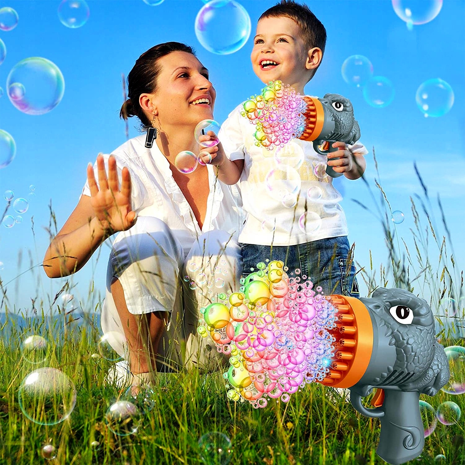 Pistolet na BAŃKI MYDLANE MASZYNKA DO BANIEK MYDLANYCH Bazooka LT PŁYN Certyfikaty, opinie, atesty CE