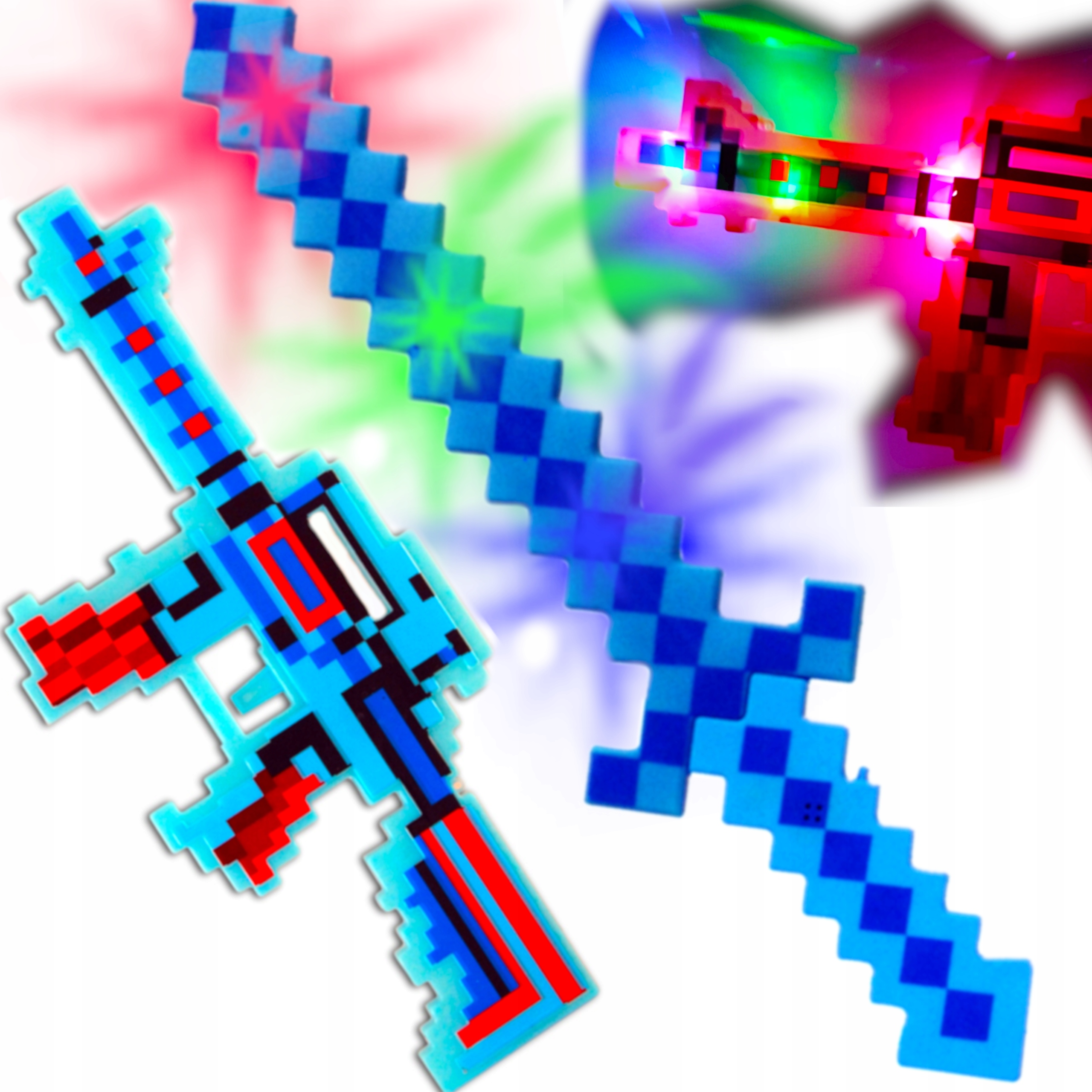 

Minecraft Zestaw Diamentowy Karabin Miecz |led|