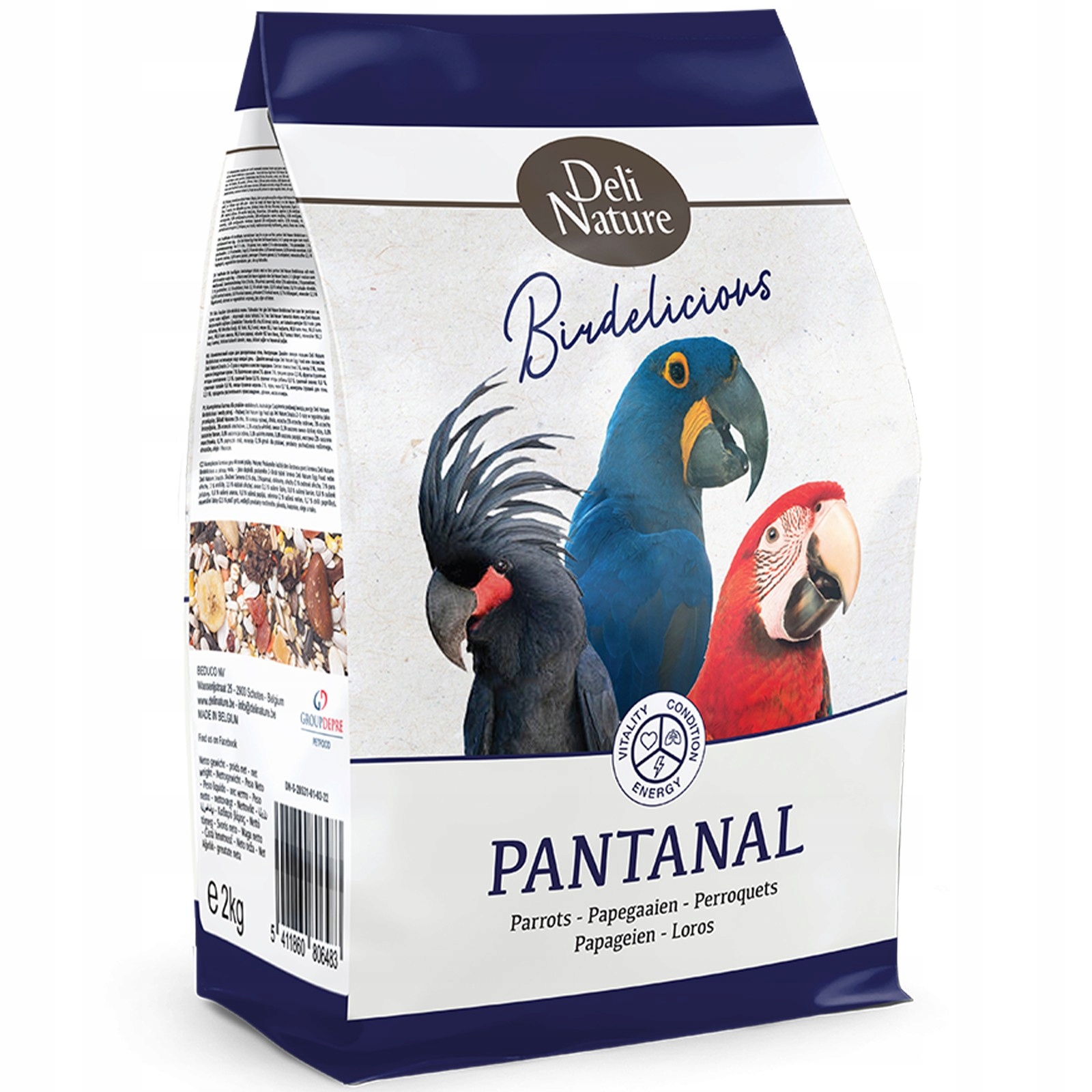 Deli Nature Birdelicious Pantanal 2 kg – krmivo pro papoušky Ara a Kakadu Palm