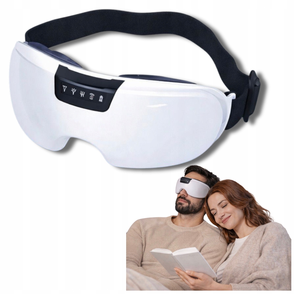 Masážní Přístroj Na Oči 4V1 Na Antistresovou Únavu, Teplo, Vibrace Bluetooth Spa