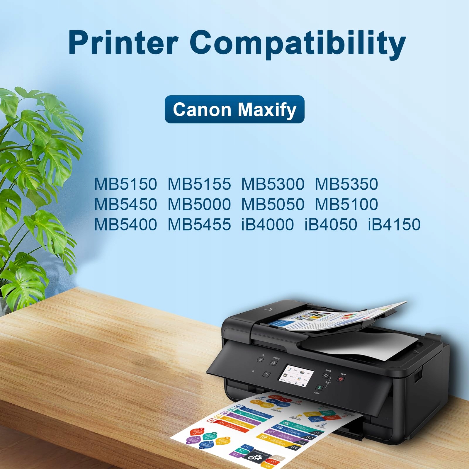 JAGUTE Zestaw Tuszy Zamiennych Do Canon PGI-2500XL Maxify MB5050 MB5150 — miniatura 2