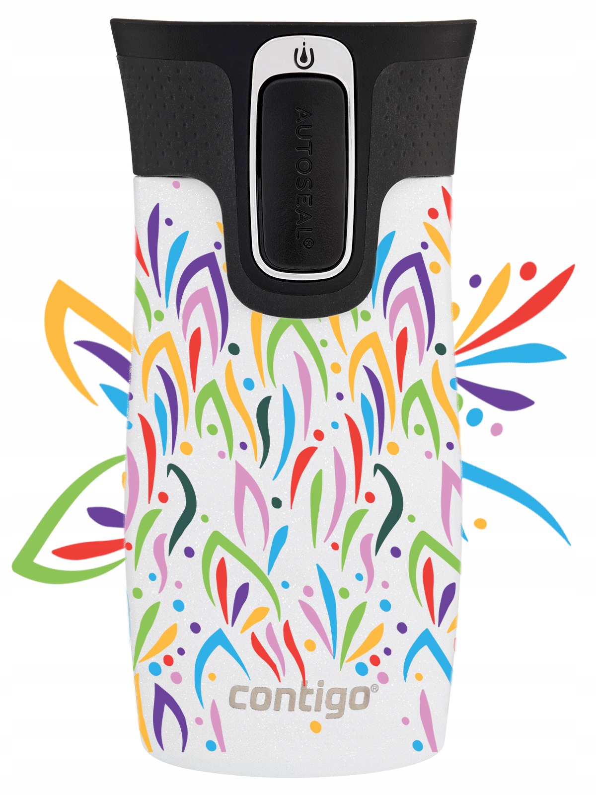 Kubek termiczny Contigo West Loop Mini 300ml Floresy Biały Metalik