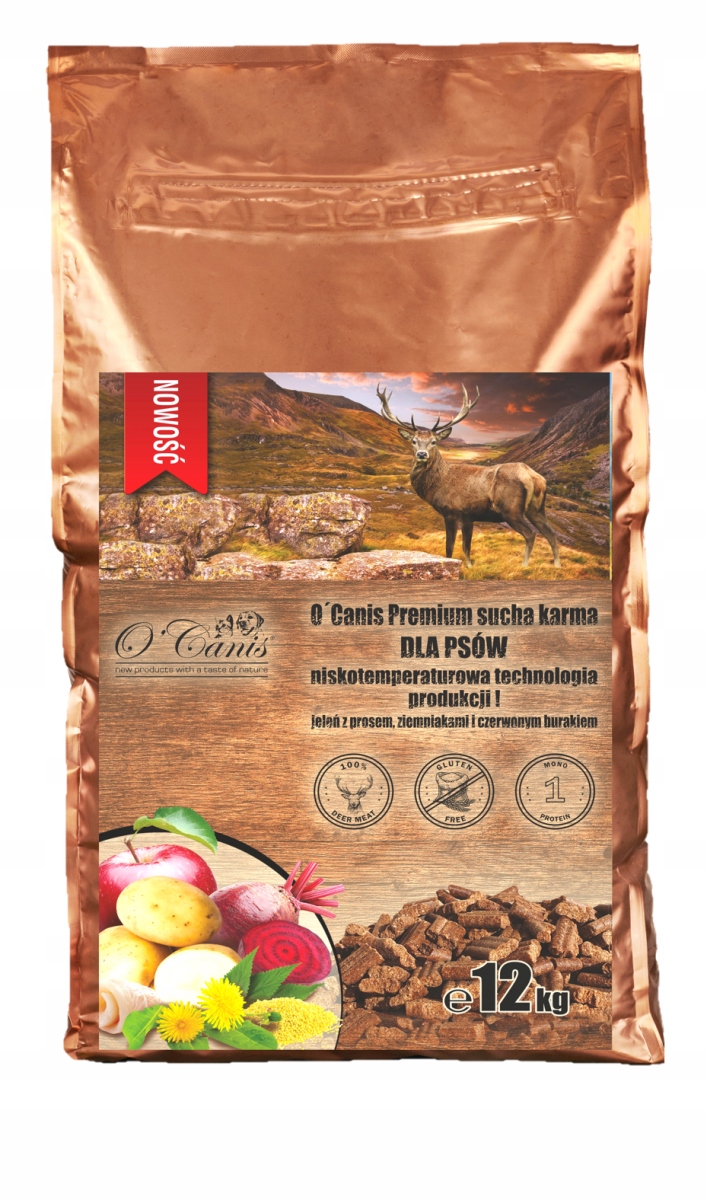 O'Canis Jeleń z Prosem, Ziemniakami i Czerwonym Burakiem 12kg