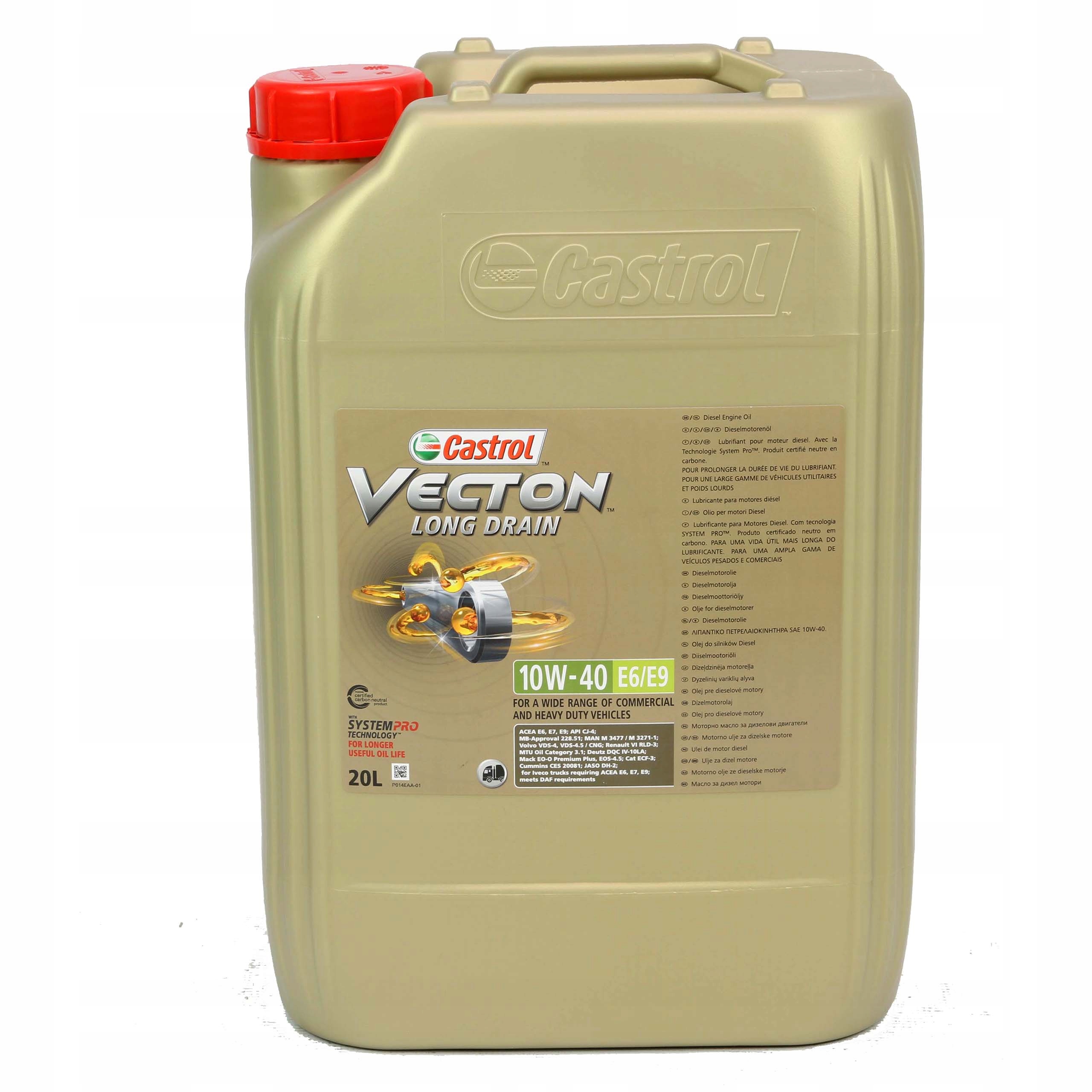 15B347 CASTROL VECTON LONG DRN 10W40 E6/E9 20L Model 00556