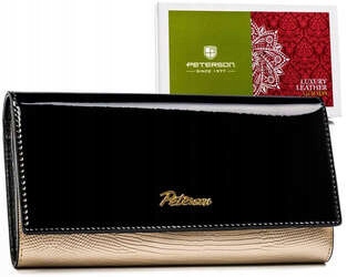 Velká dámská kožená peněženka na bižuterii a zip Peterson