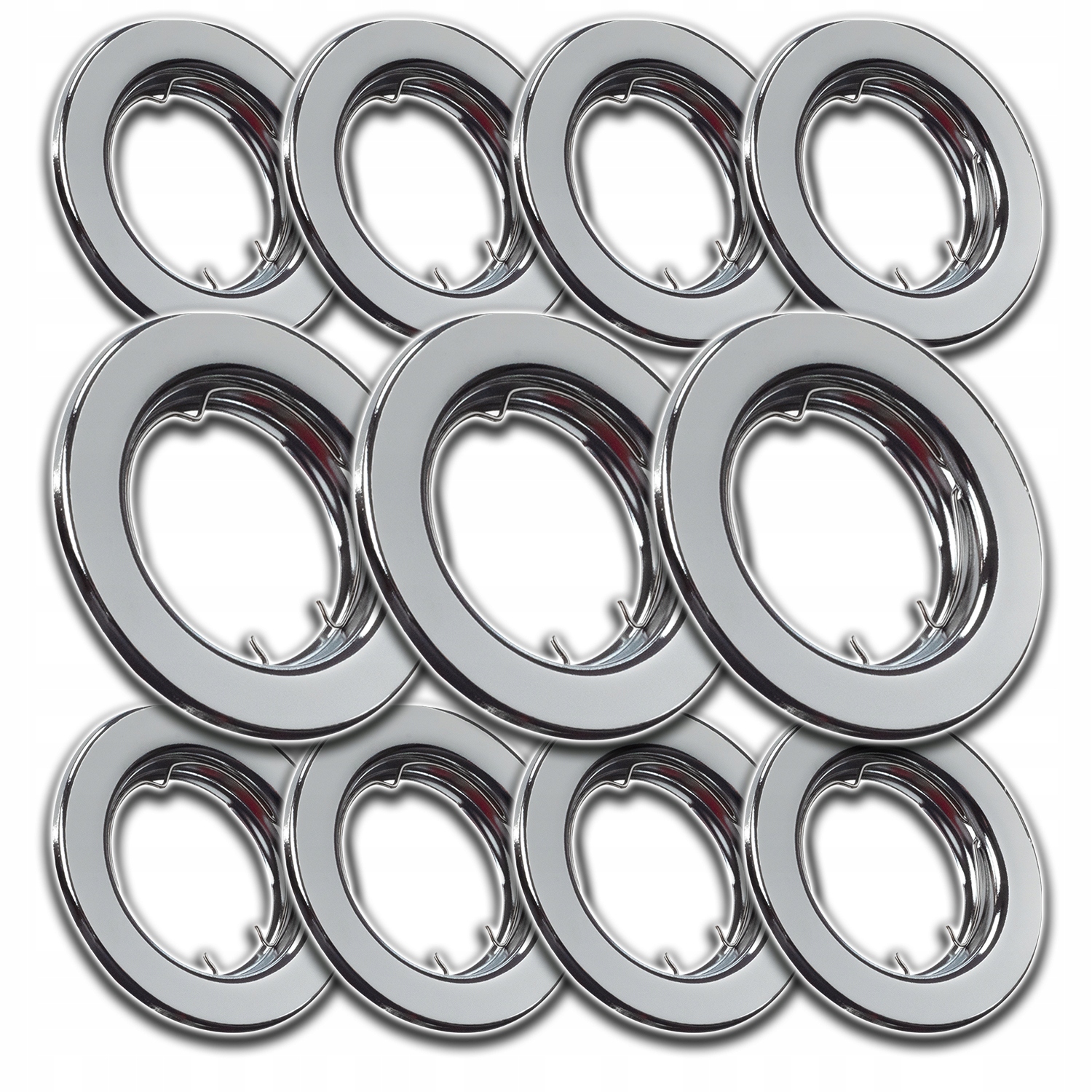 11x Podomítkové Stropní Očko Hliníkové Chromové Kulaté