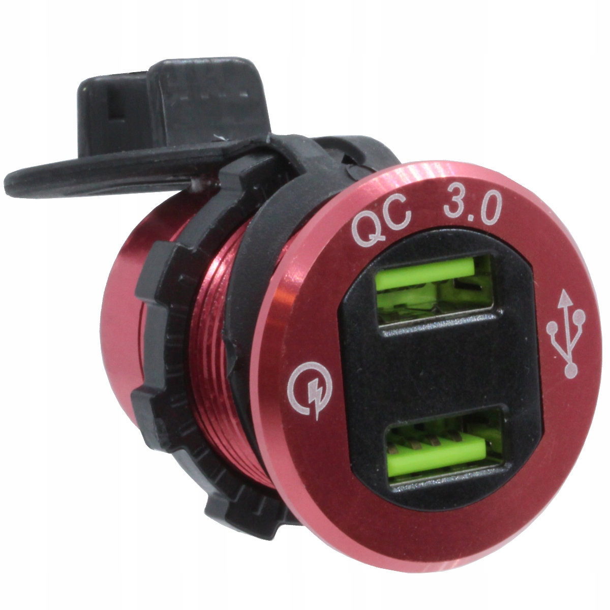 GNIAZDO ŁADOWANIA USB QC 3.0A WOLTOMIERZ CZERWONY Producent części ME Premium
