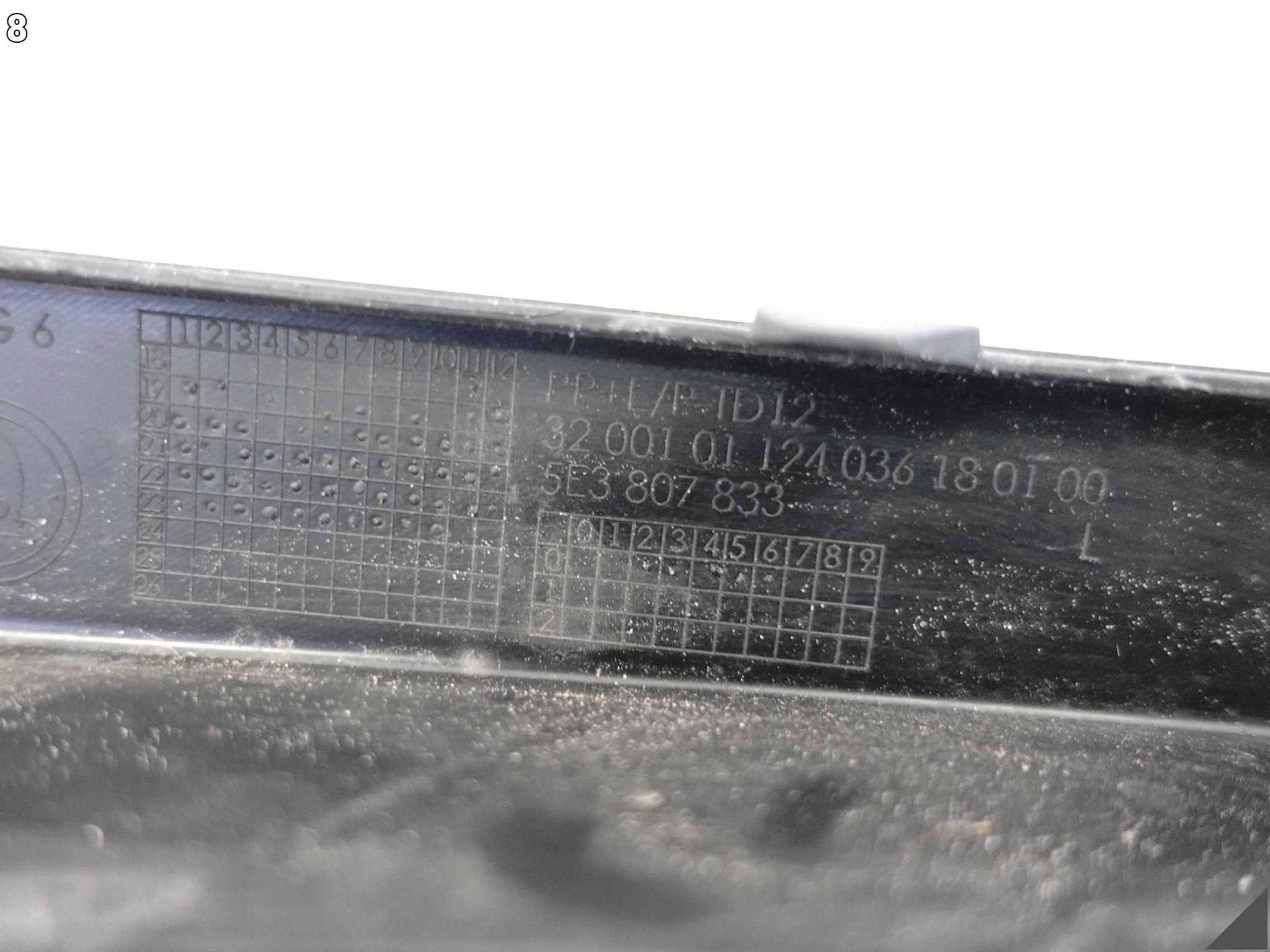 SKODA OCTAVIA IV 4 5E3 19-24 moulding grid SPOILER W bumper front left