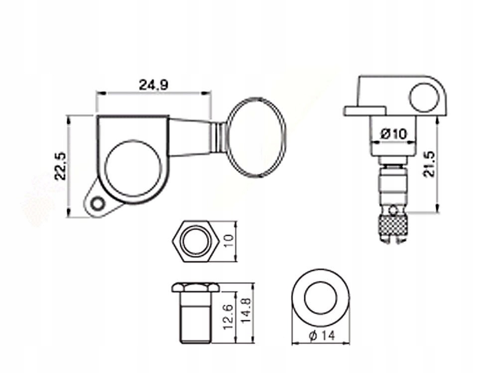 Klucze blokowane VPARTS VGX-07LK (GD, 3+3) Model 3+3