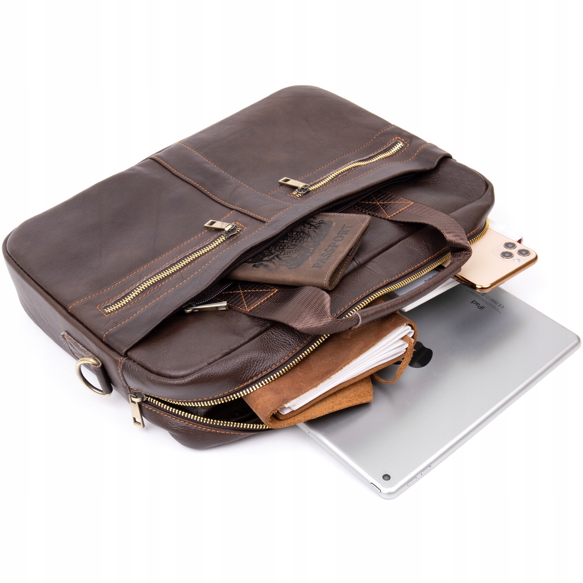 Винтажная сумка для ноутбука 20453 коричневая коллекция 2022