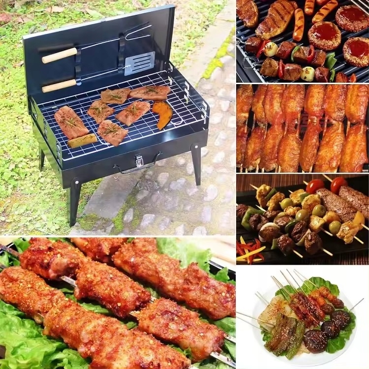 GRILL OGRODOWY TURYSTYCZNY PRZENOŚNY SKŁADANY BBQ WALIZKA + AKCESORIA EAN (GTIN) 5906716926441