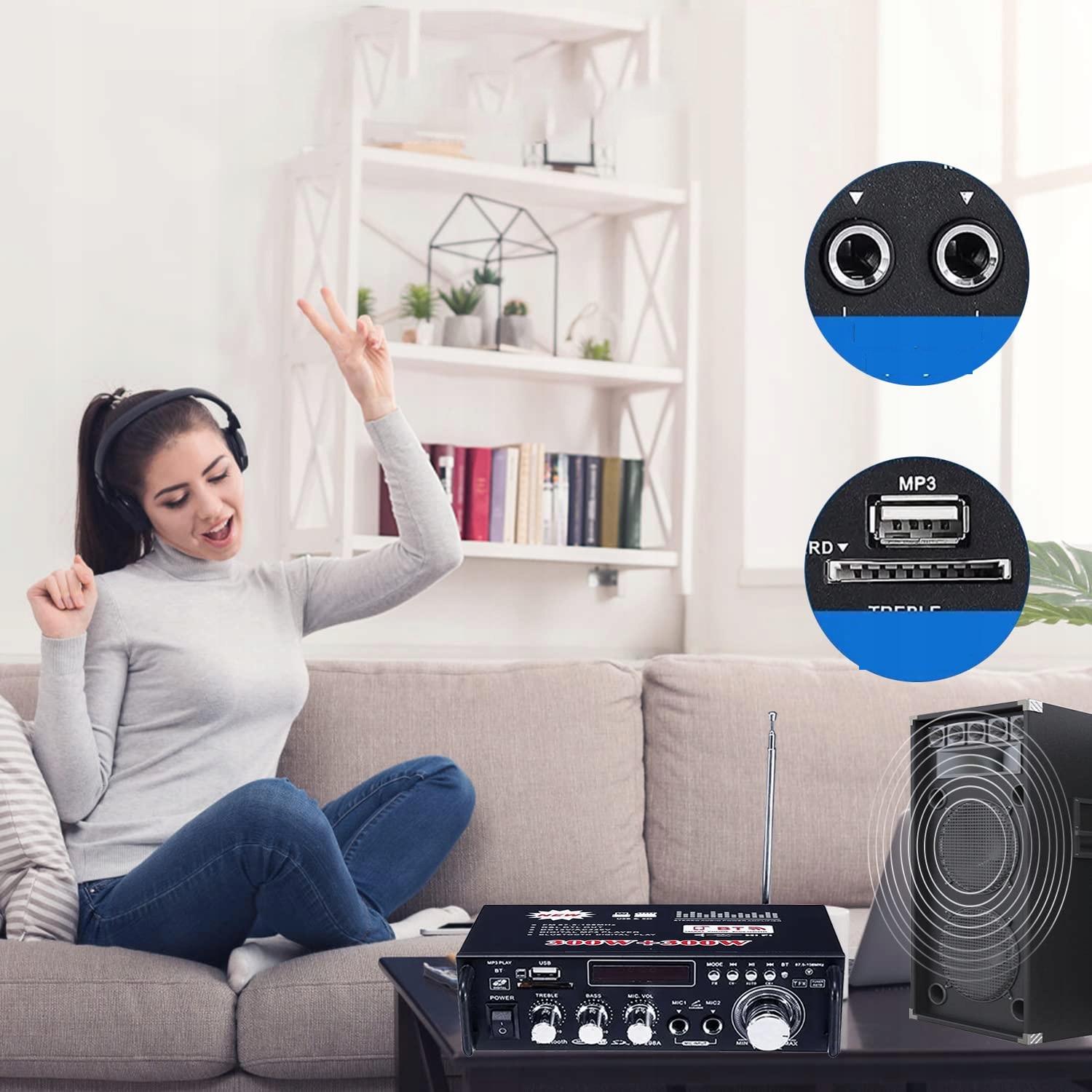 WZMACNIACZ HIFI BLUETOOTH BT-298A Z PILOTEM 600W Model WZMACNIACZ -buss