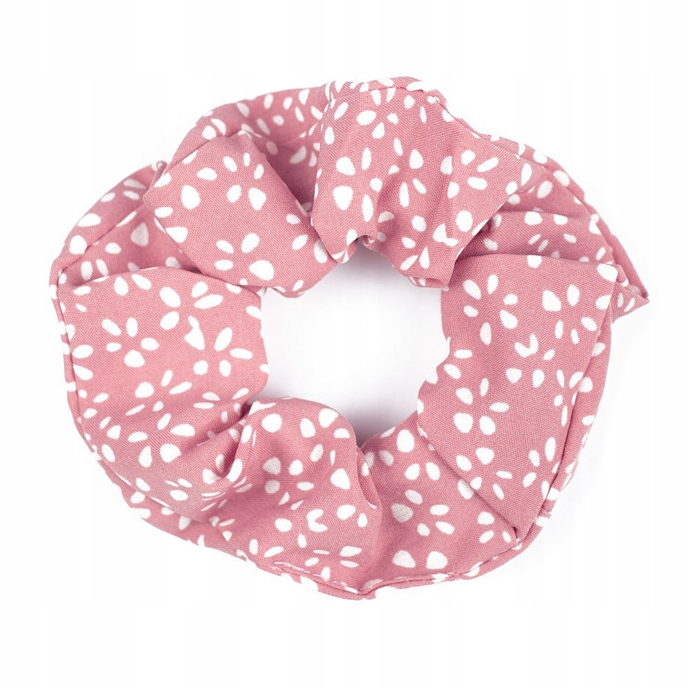 

Gumka Do Włosów scrunchie Różowa kropki Frotka