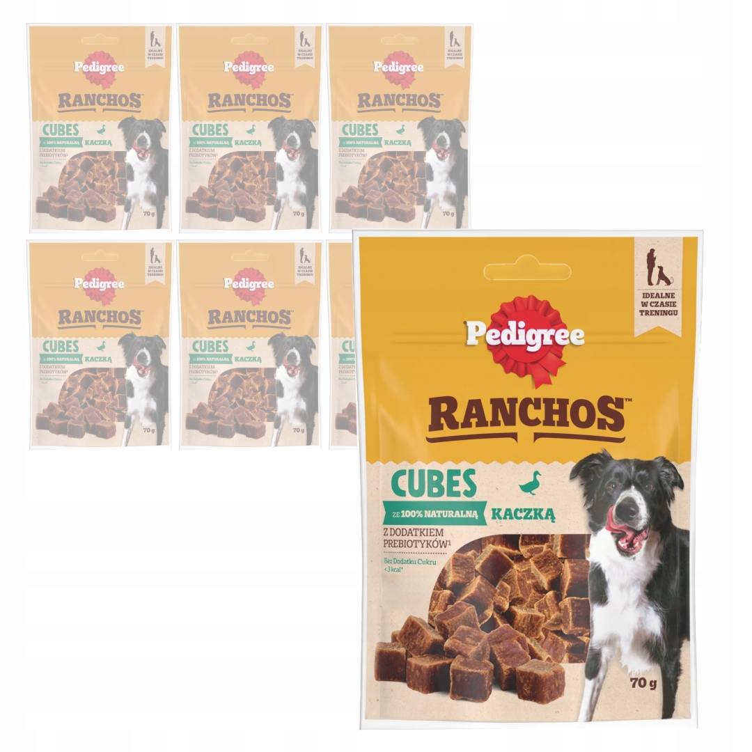 Levně Pedigree Ranchos Cubes s kachnou 7x70g Pamlsky Psí Pamlsek