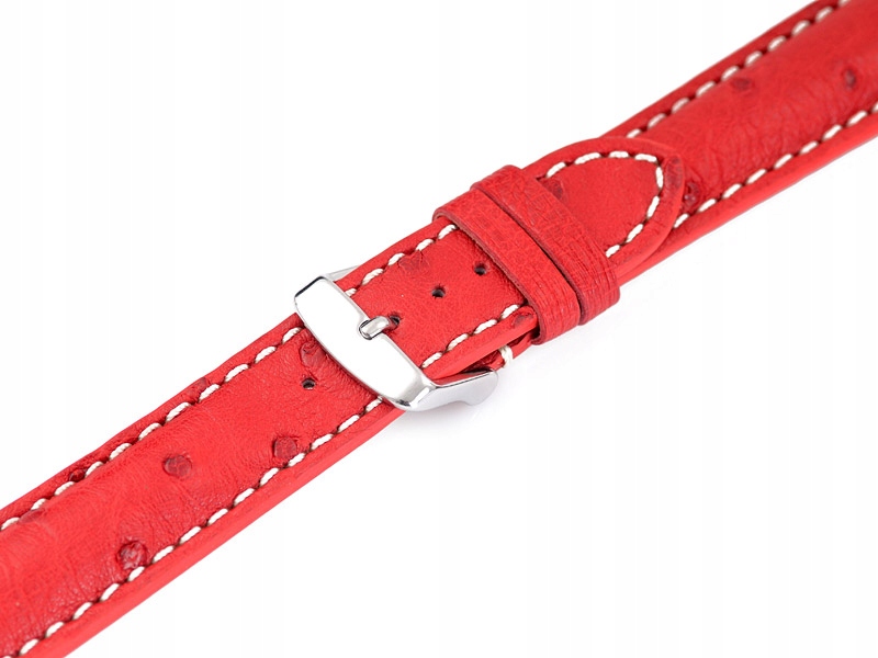 Řemínek Na Hodinky Z Pštrosí Kůže Strauss 18 Red