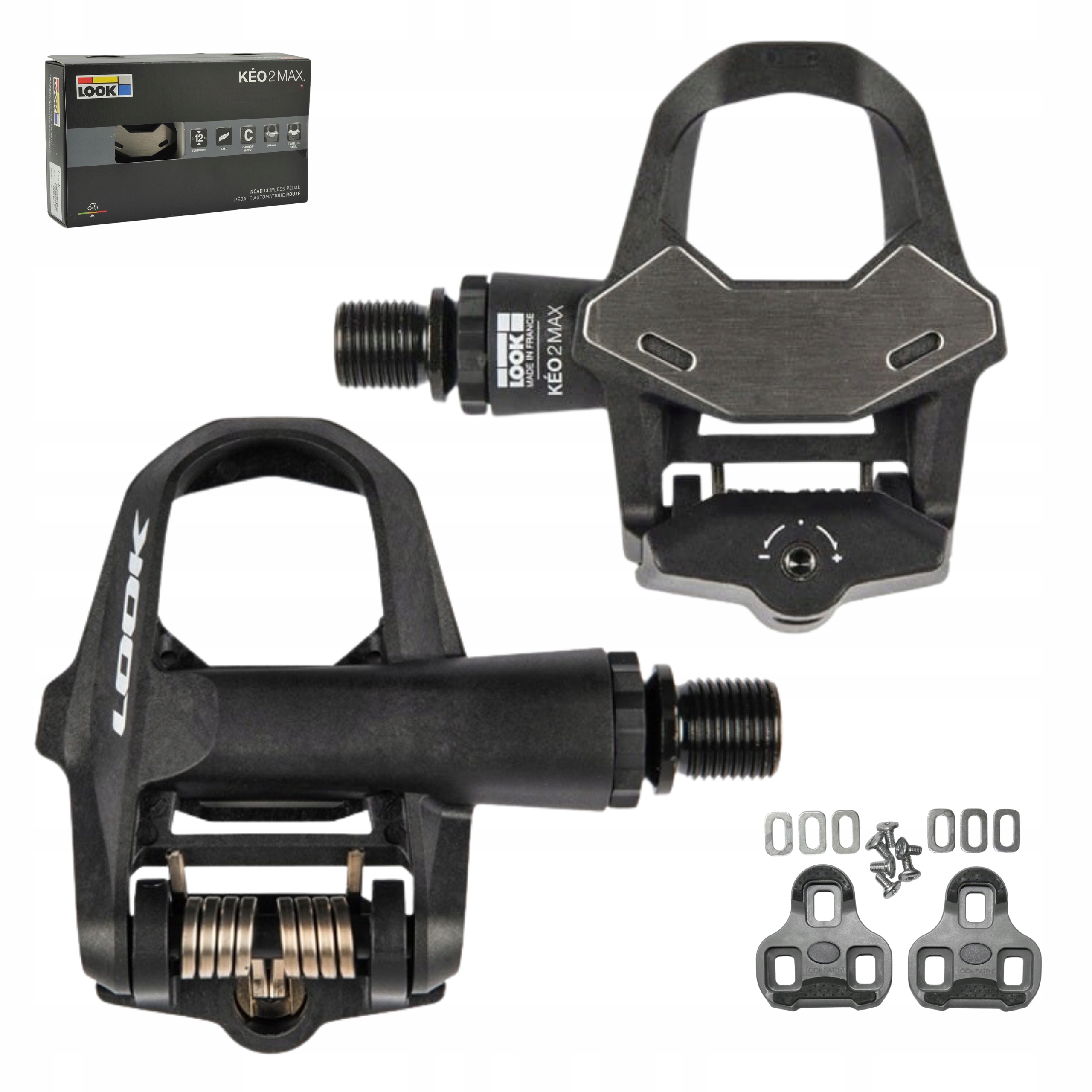 Pedały rowerowe szosowe Spd Look Keo 2 Max Bloki Box