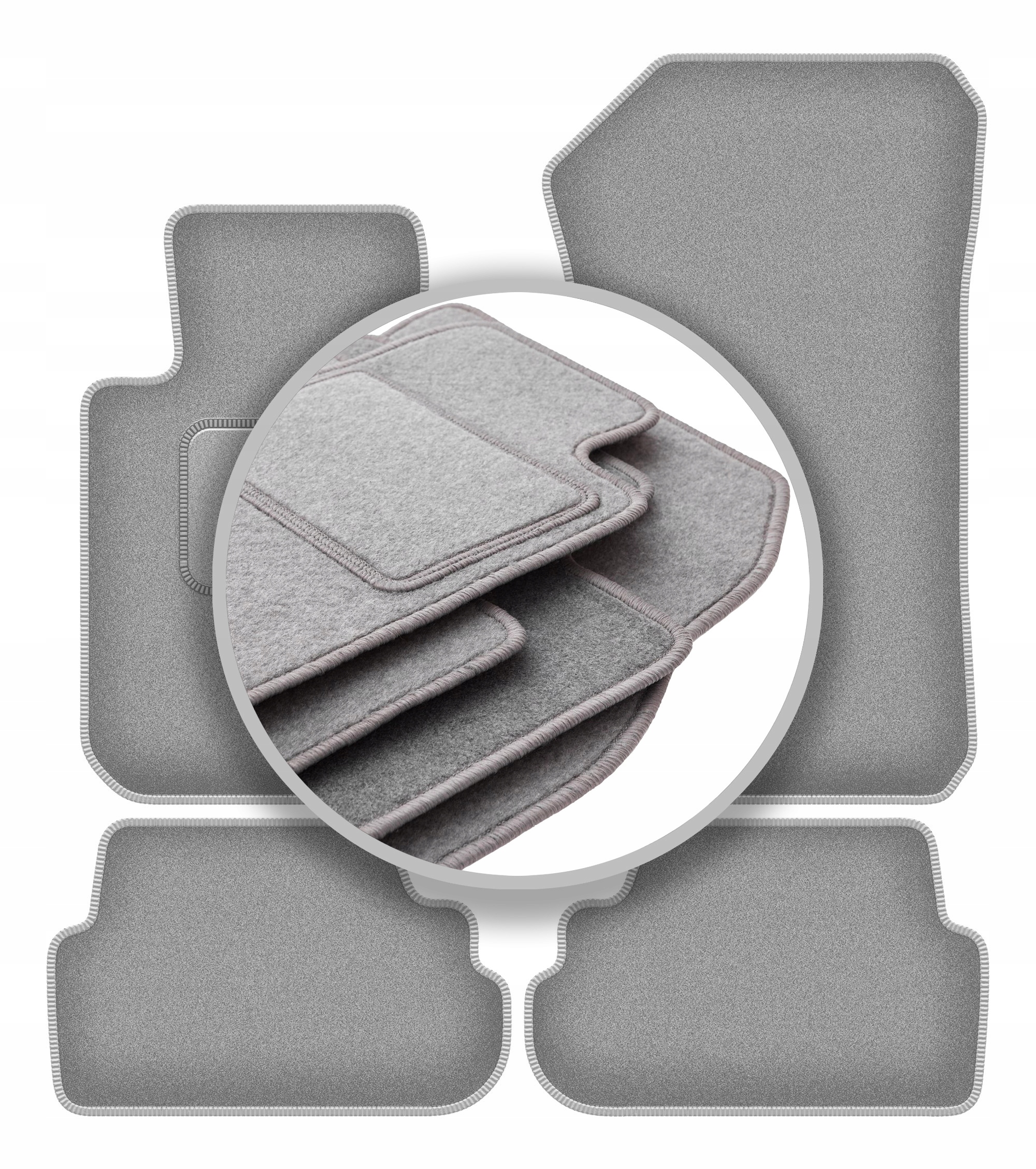 Velurové koberce Oslo šedé pro: Bmw 1 E81 hatchback 2007-2012