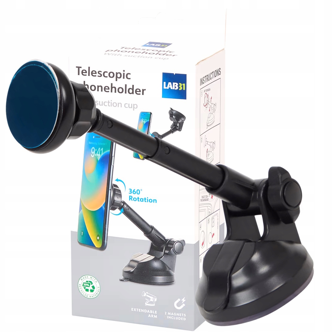 Uchwyt na telefon regulowany magnetyczny samochodowy smartfon do samochodu