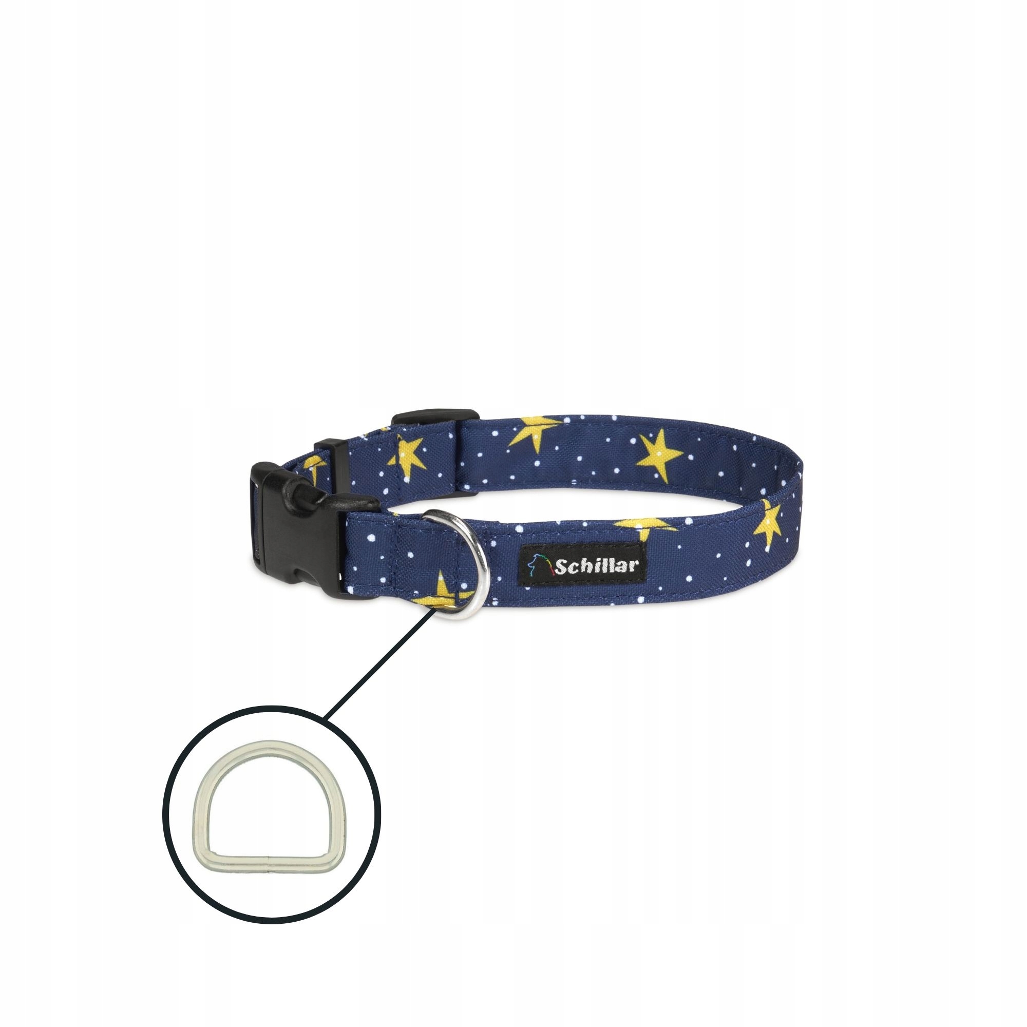 Levně Obojek na sponu pro velkého psa barevná hvězdná obloha L XL 40-60 cm