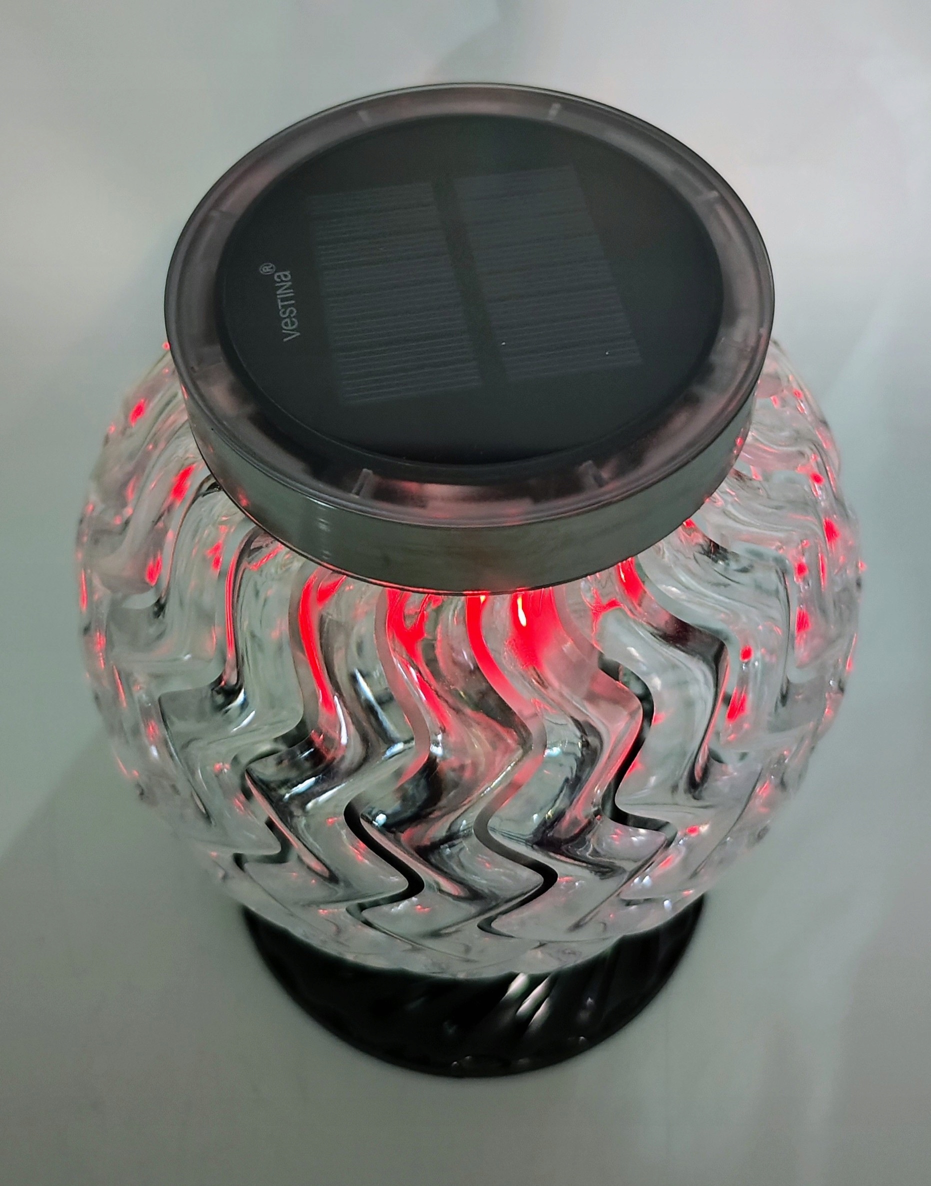 LAMPION KULA GLAMOUR SOLAR / Ż / FALA / BIAŁY - Typ inny