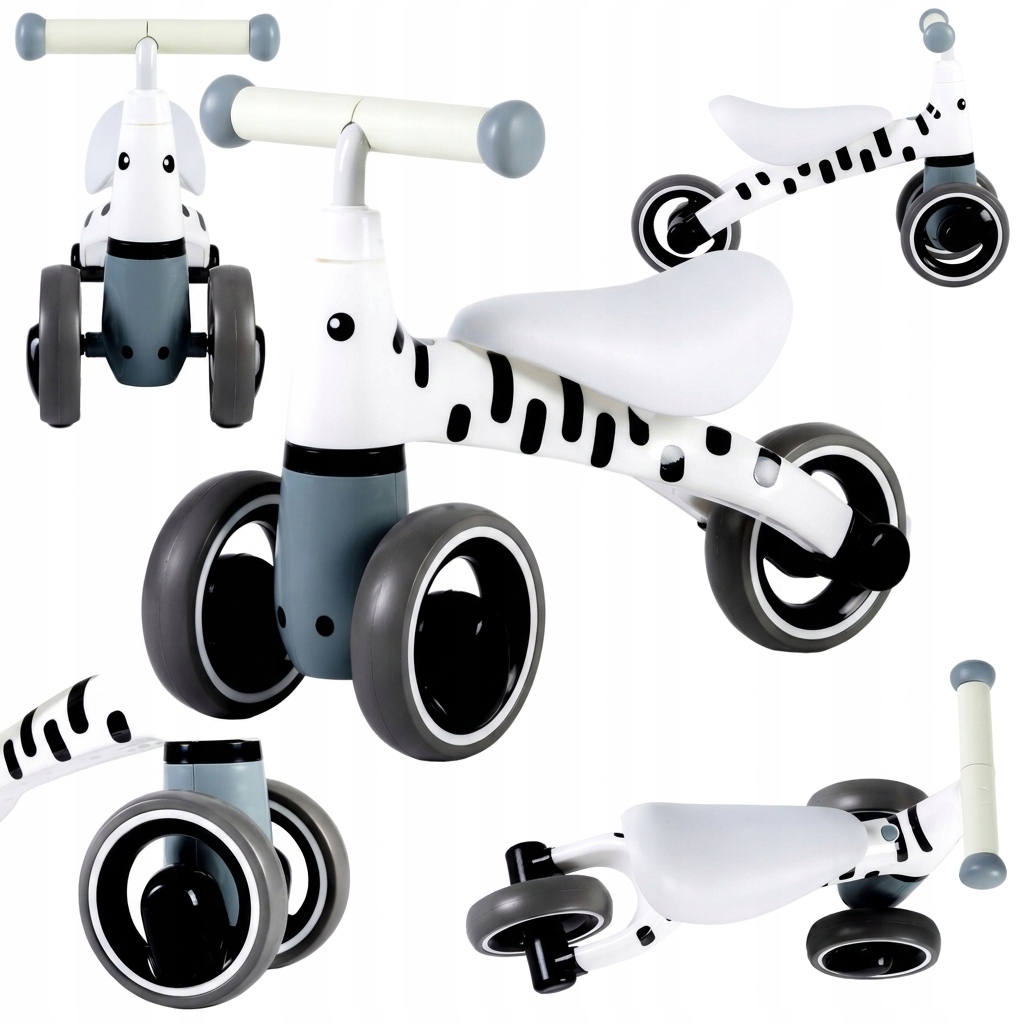 Rowerek Biegowy Jeździk Dla Dzieci Blokada Skrętu Koła Eva Zebra Biały