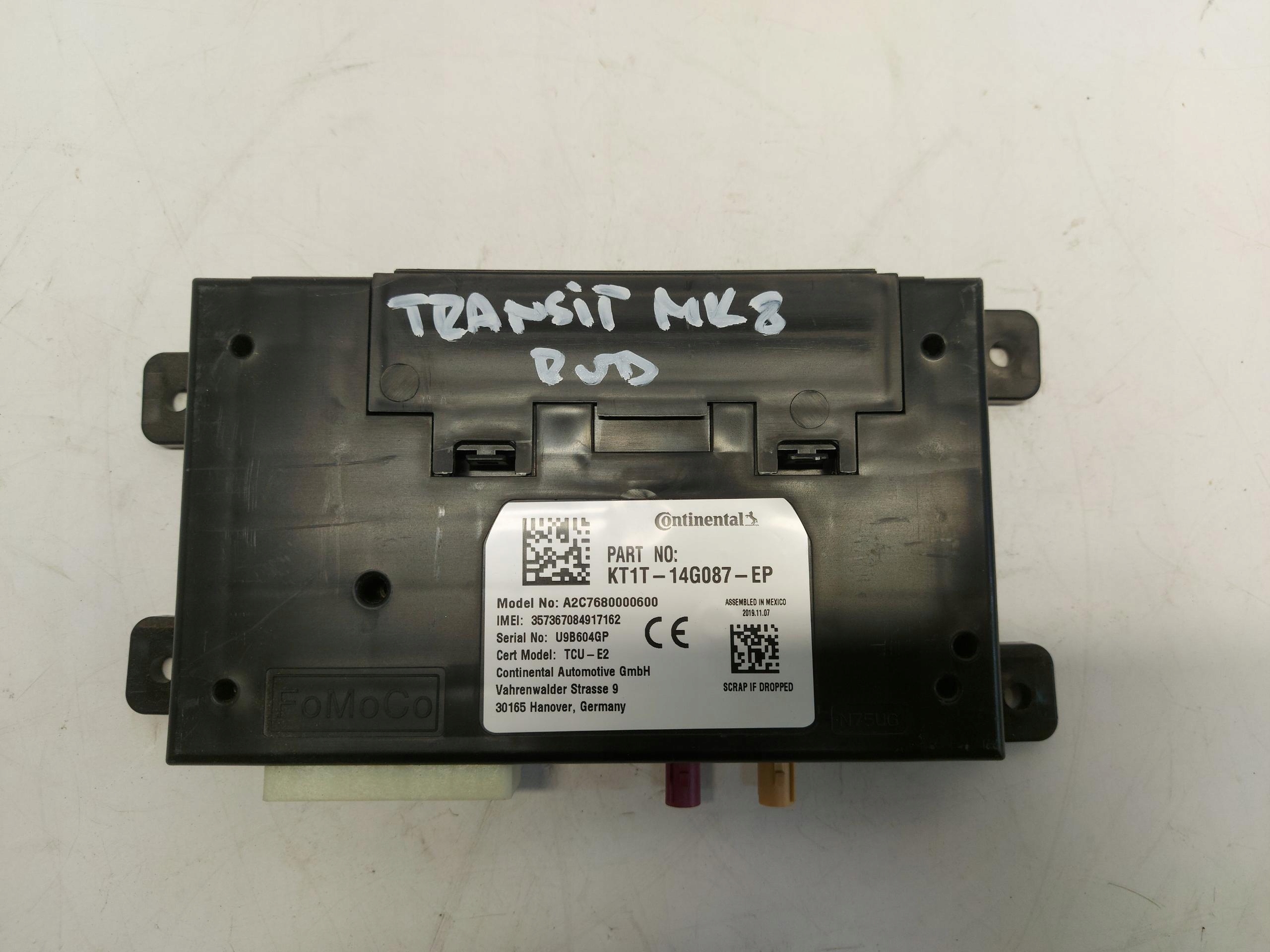 Ford Transit Mk8 RWD, 2020 module control unit bluetooth 2.0d kt1t-14g087-ep
