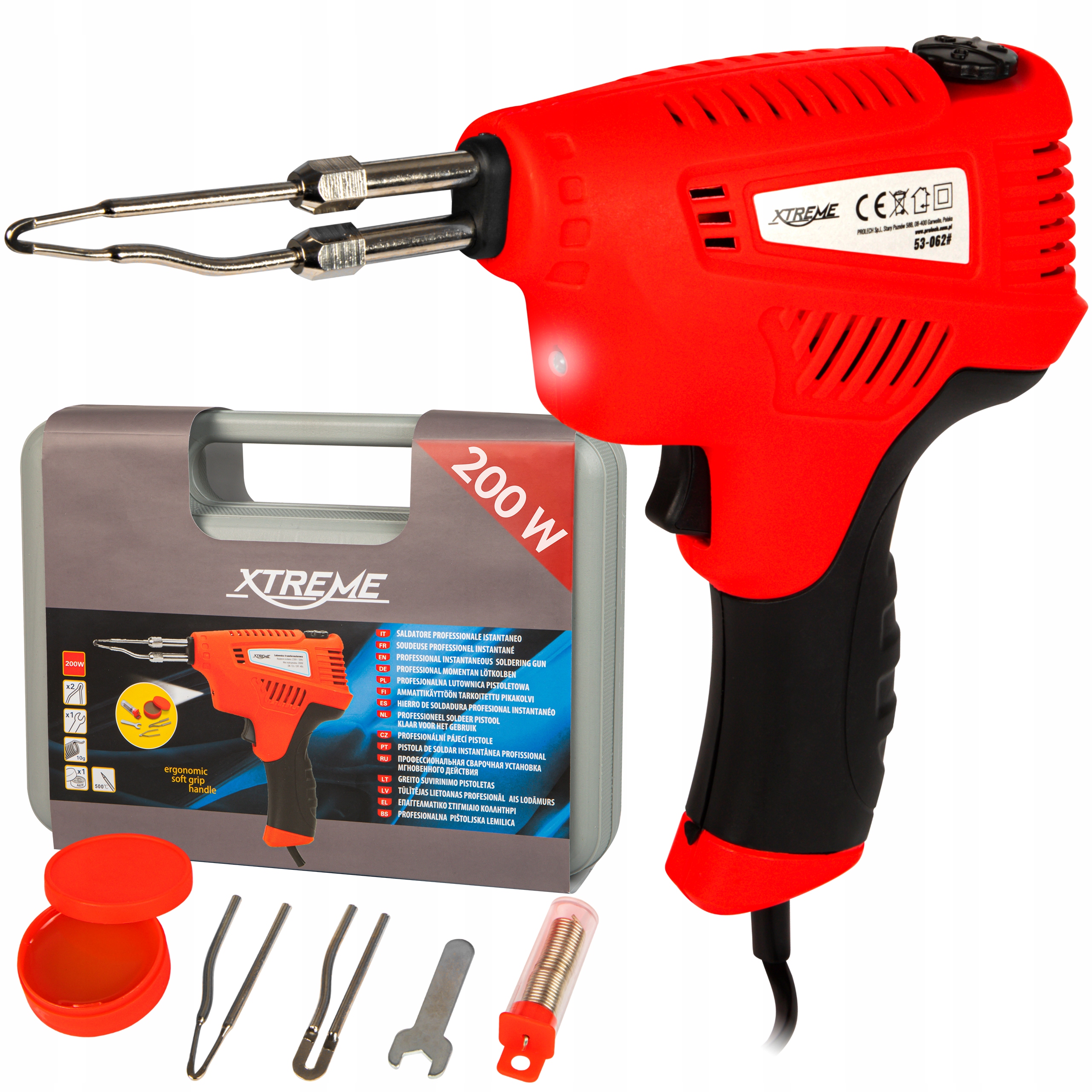 Transformátorová Pájka Profesionální 200W Kufr 3x Hrot Cín Sada