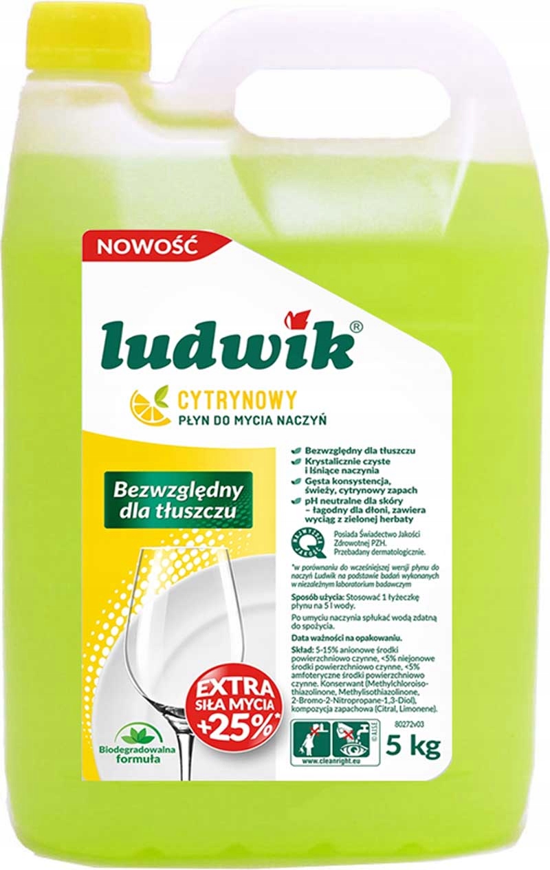 

Ludwik Płyn do Mycia Naczyń Cytrynowy 5 kg
