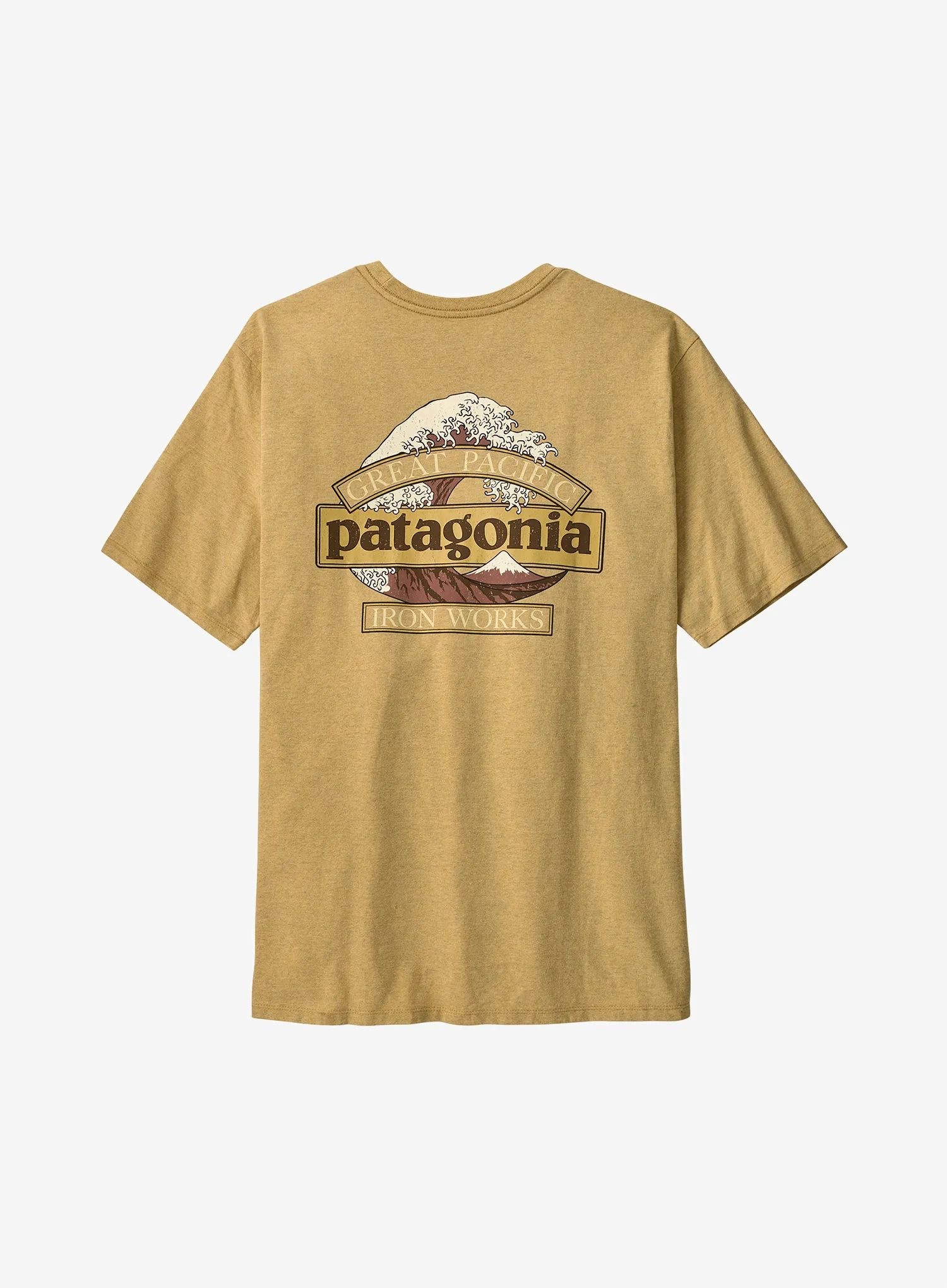 Koszulka z nadrukiem Patagonia Great Waves Responsibili-Tee lynx tan L