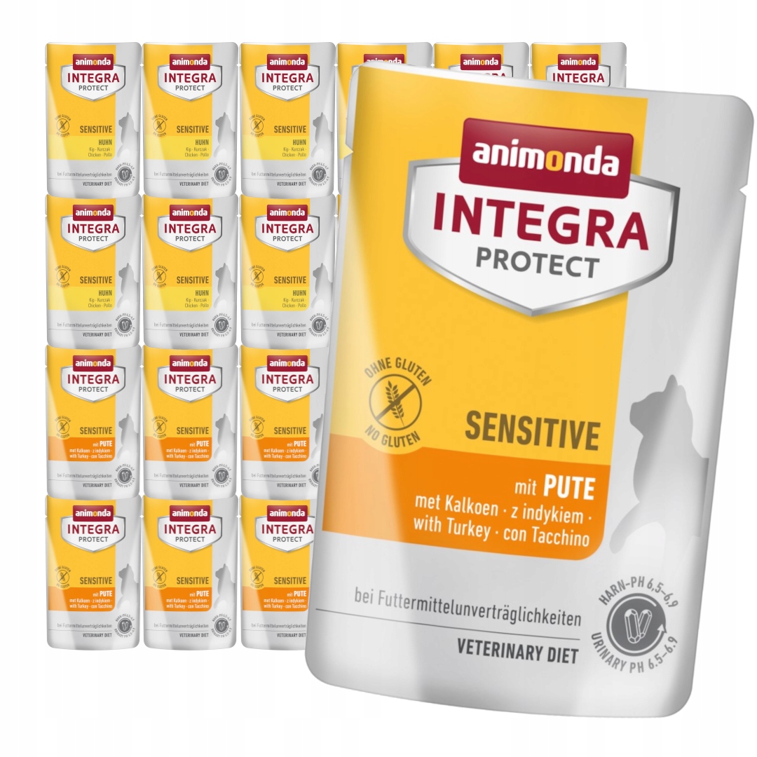 Levně Animonda Integra Protect Sensitive 24x85 g Mokré Krmivo Pro Kočky 2 příchutě
