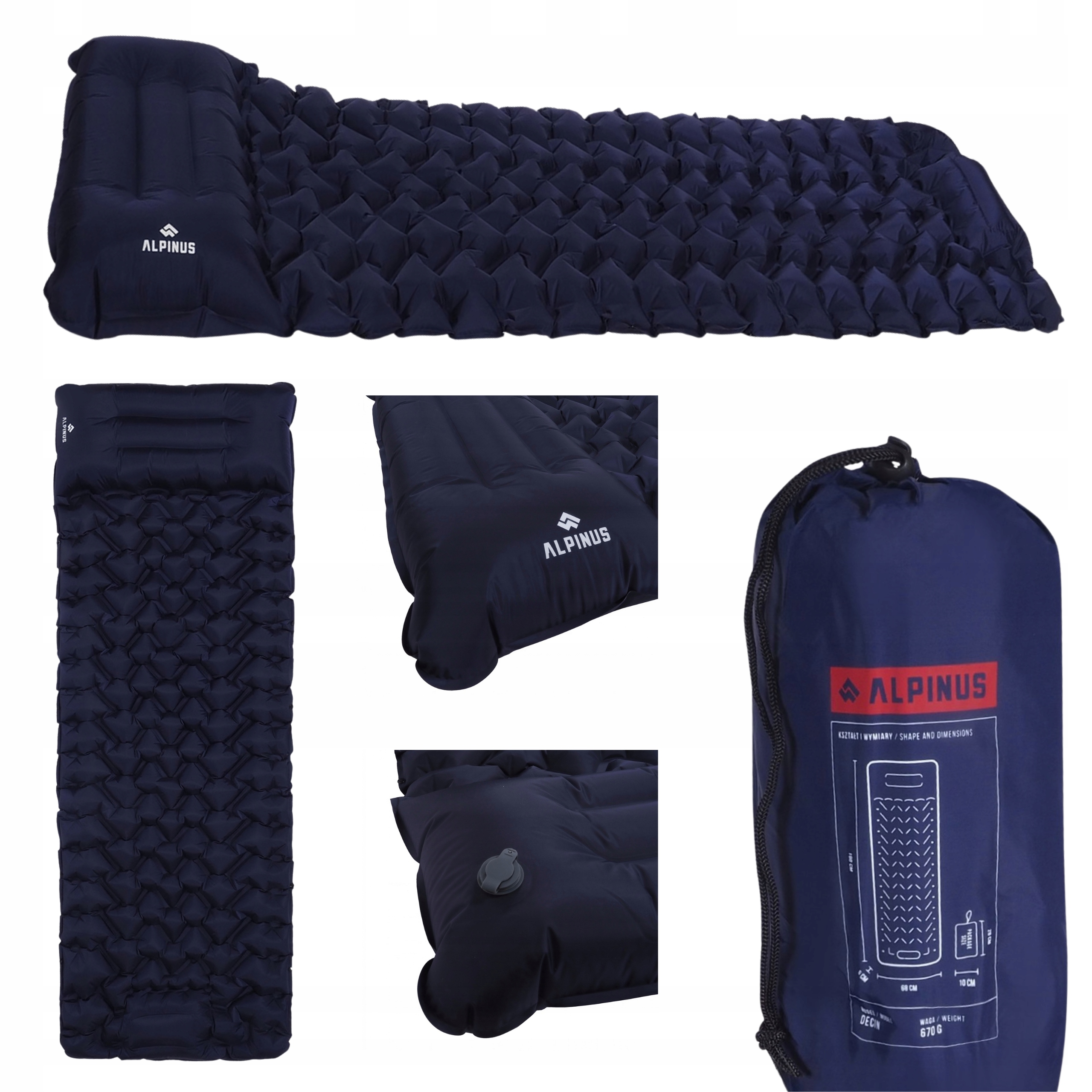 Materac Mata Alpinus Karimata Turystyczna Pod Śpiwór Z Wbudowaną Pompką