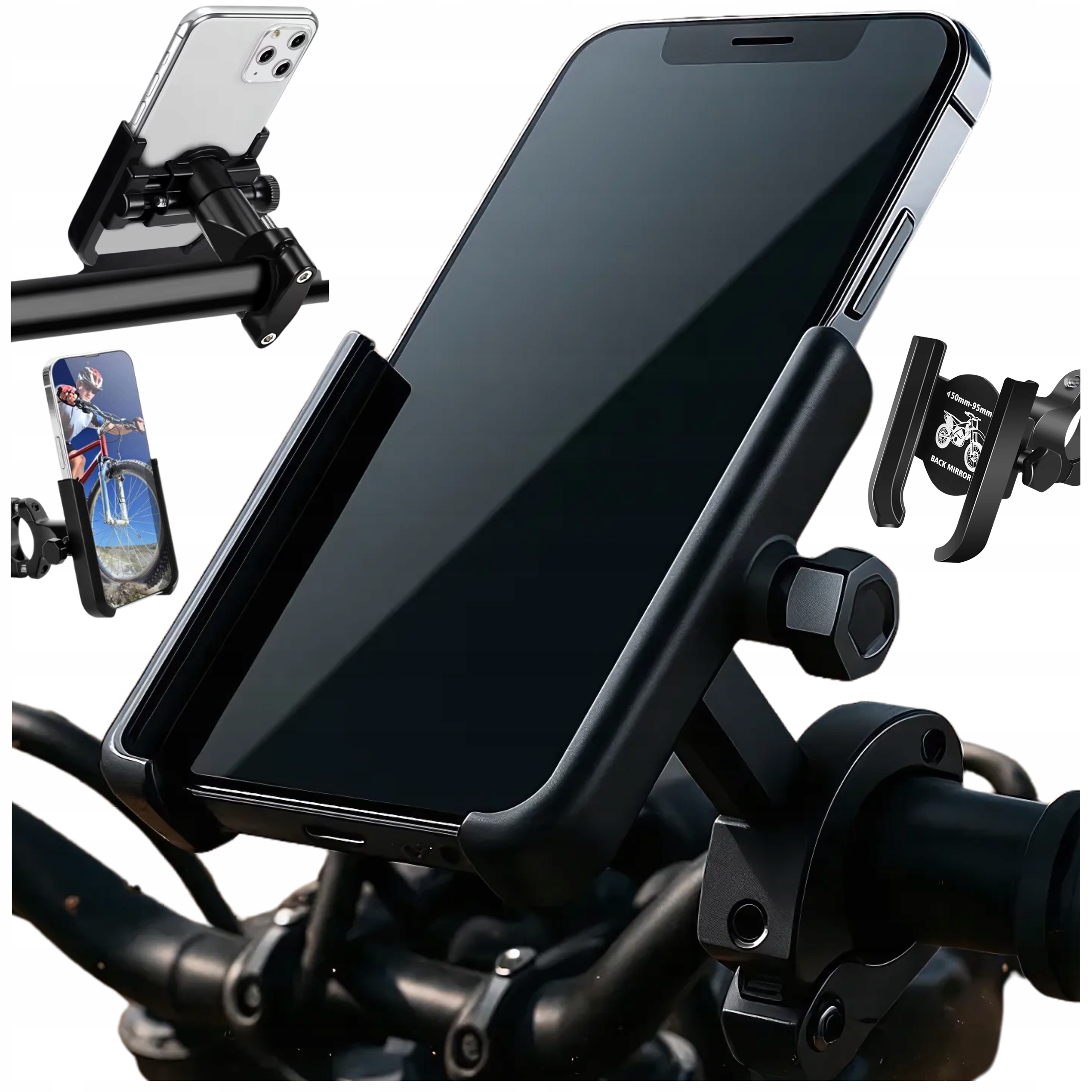 Metalowy Uchwyt Na Kierownicę Do Telefonu Rower Motocykl 360 Stopni ALU MOC