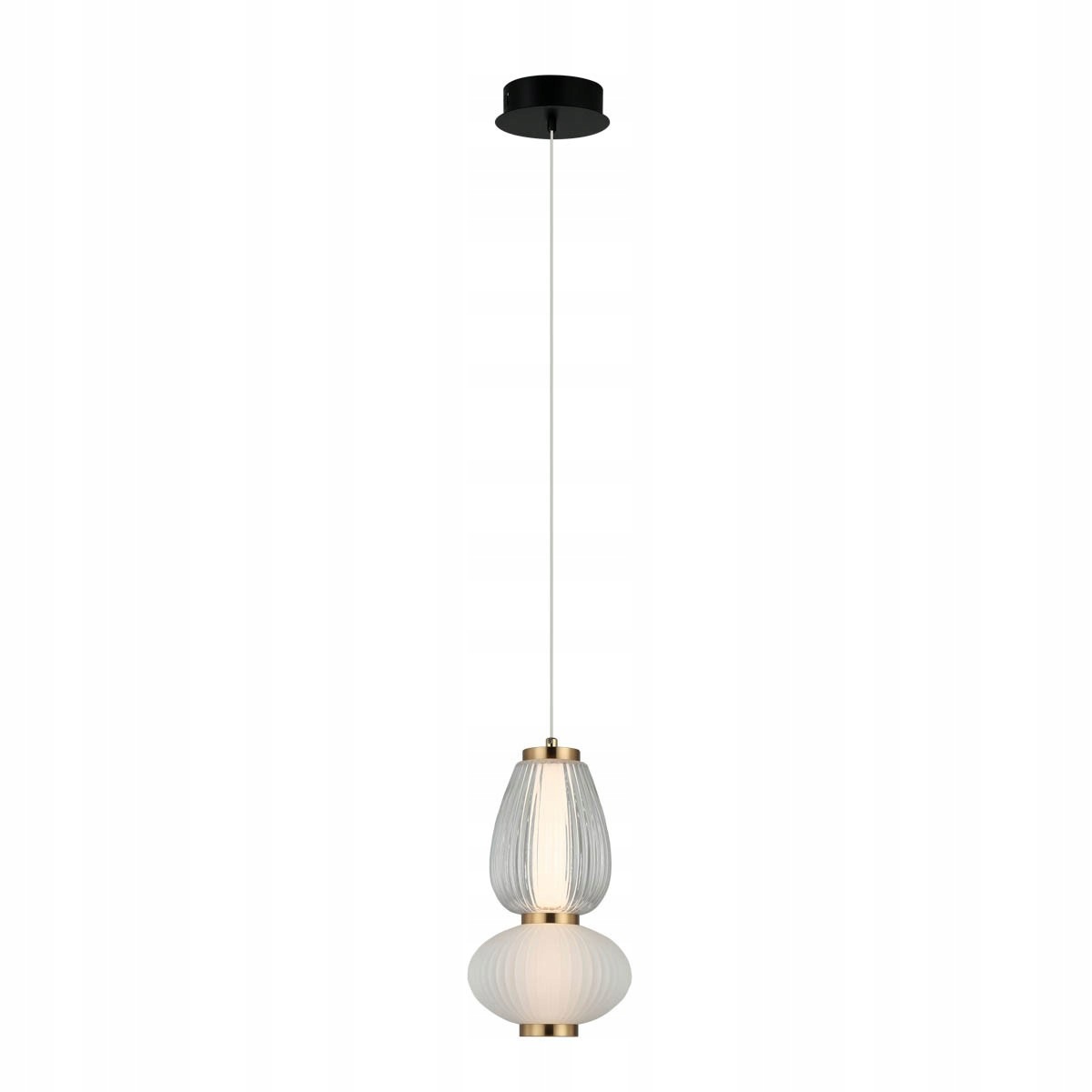 Gastel, Moderná, čierno-zlatá Led závesná lampa s dekoratívnymi tienidlami