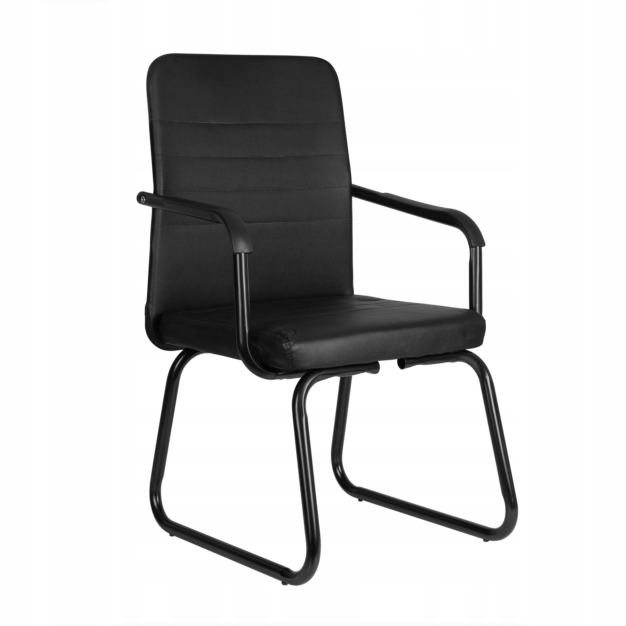 KRZESŁO KONFERENCYJNE BIUROWE WYGODNE KRZESŁO DO BIURA CZARNE Stan opakowania oryginalne