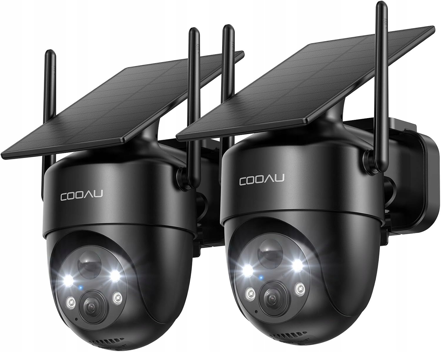 Cooau Kamera Solarna 2K 360° Bezprzewodowa do Monitoringu Domu 2 Sztuki
