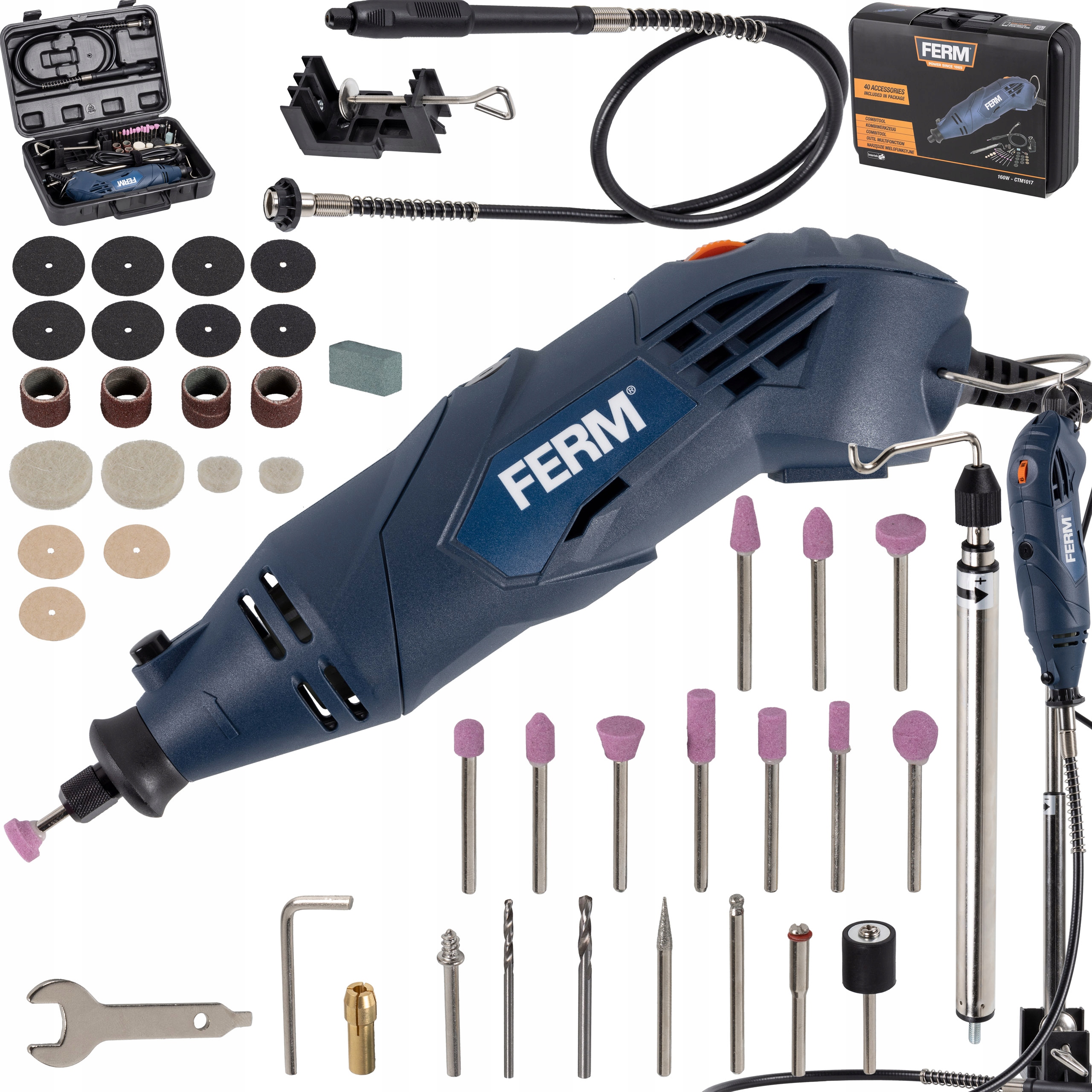 Mini Szlifierka Multiszlifierka elastyczne wrzzeciono Akcesoria Ferm