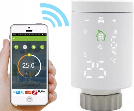 INTELIGENTNA GŁOWICA TERMOSTAT TUYA ZIGBEE WIFI Marka ZigBee