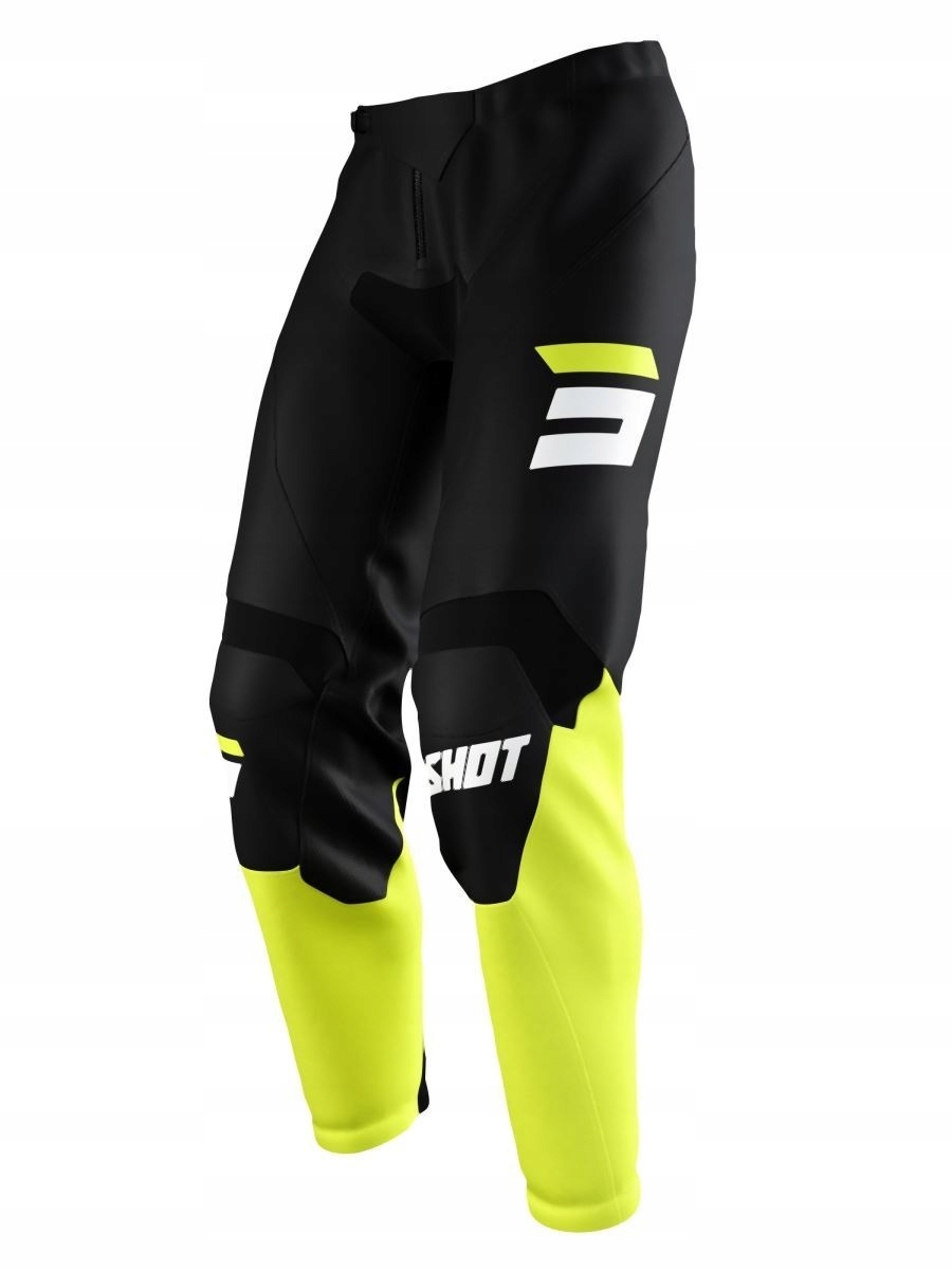 Shot Racing Výpredaj Moto Nohavice Devo Raw Burst Neon Yellow Farba Čierna/
